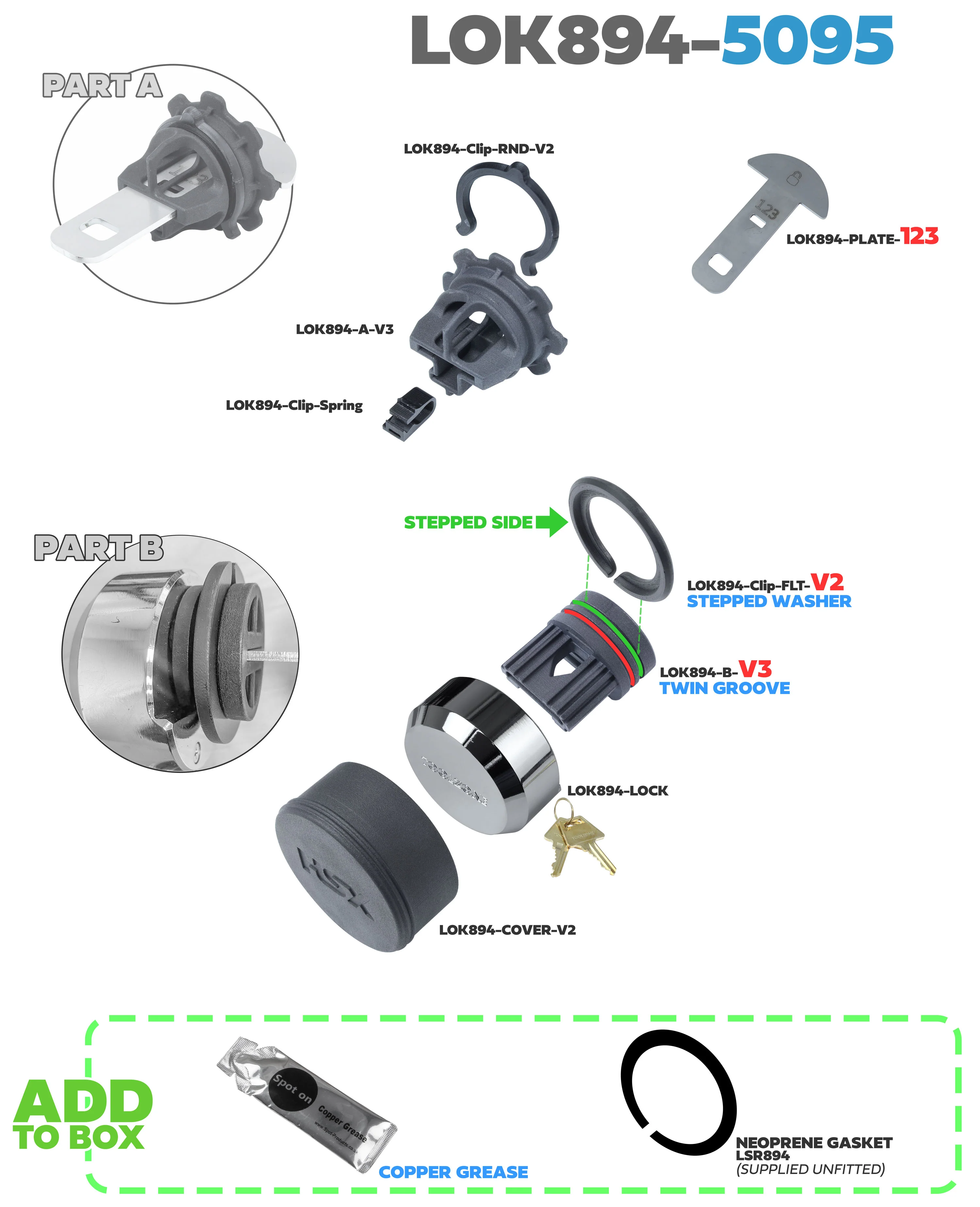 Lock Kit for 5095 Spare Wheel on Land Rover Defender L663 - Image 9