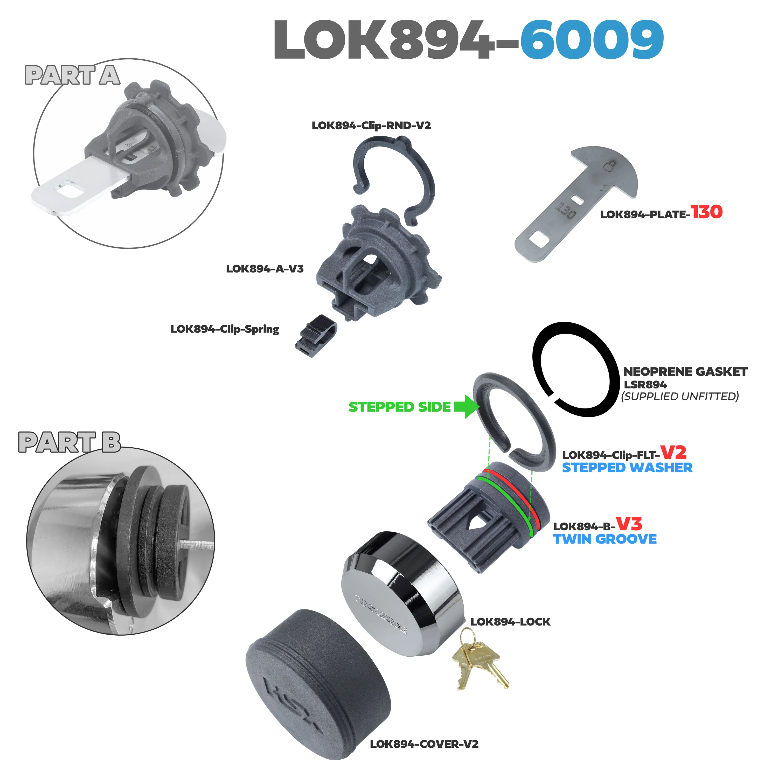 Lock Kit for 6009 Spare Wheel on Land Rover Defender L663 - Image 8