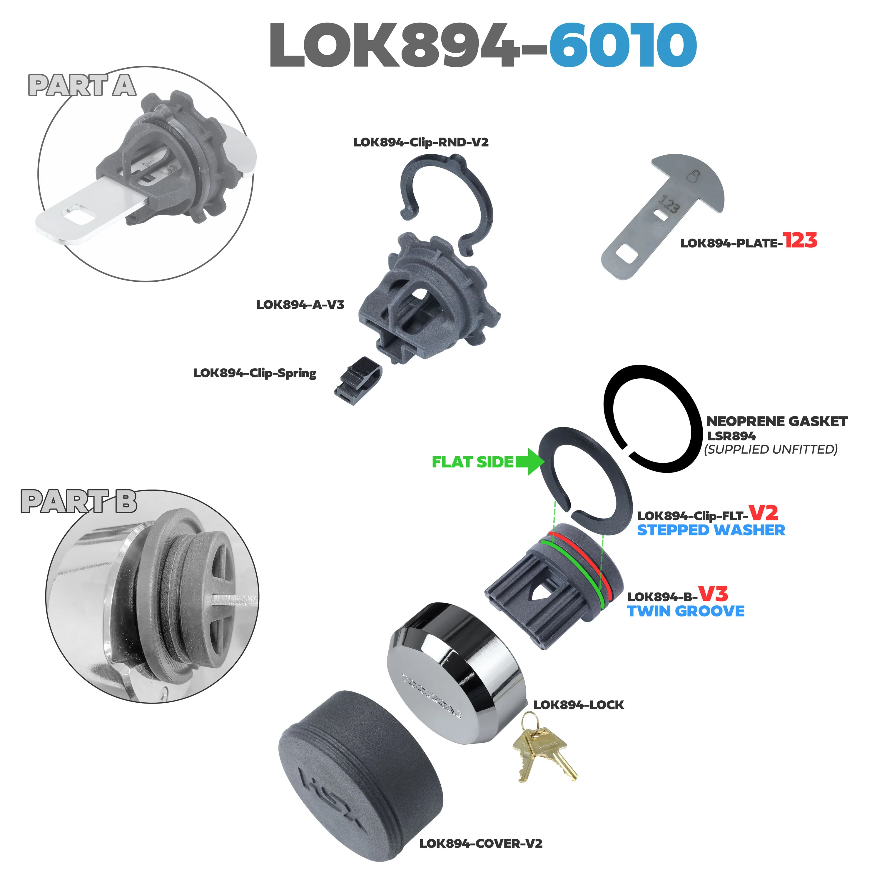 Lock Kit for 6010 Spare Wheel on Land Rover Defender L663 - Image 8