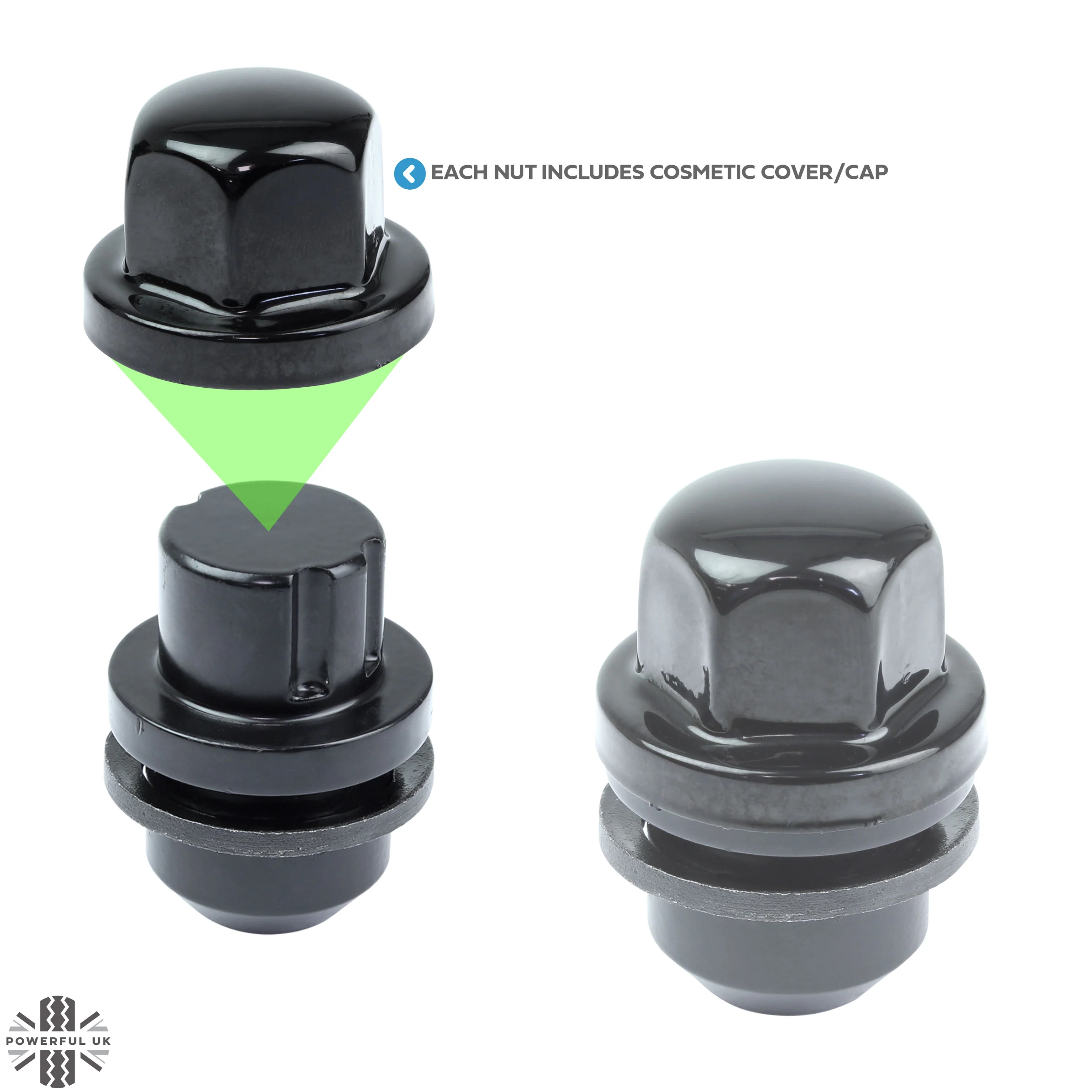 Locking Wheel Nut Kit for Land Rover Classic Defender Alloy Wheels - Black - Image 8