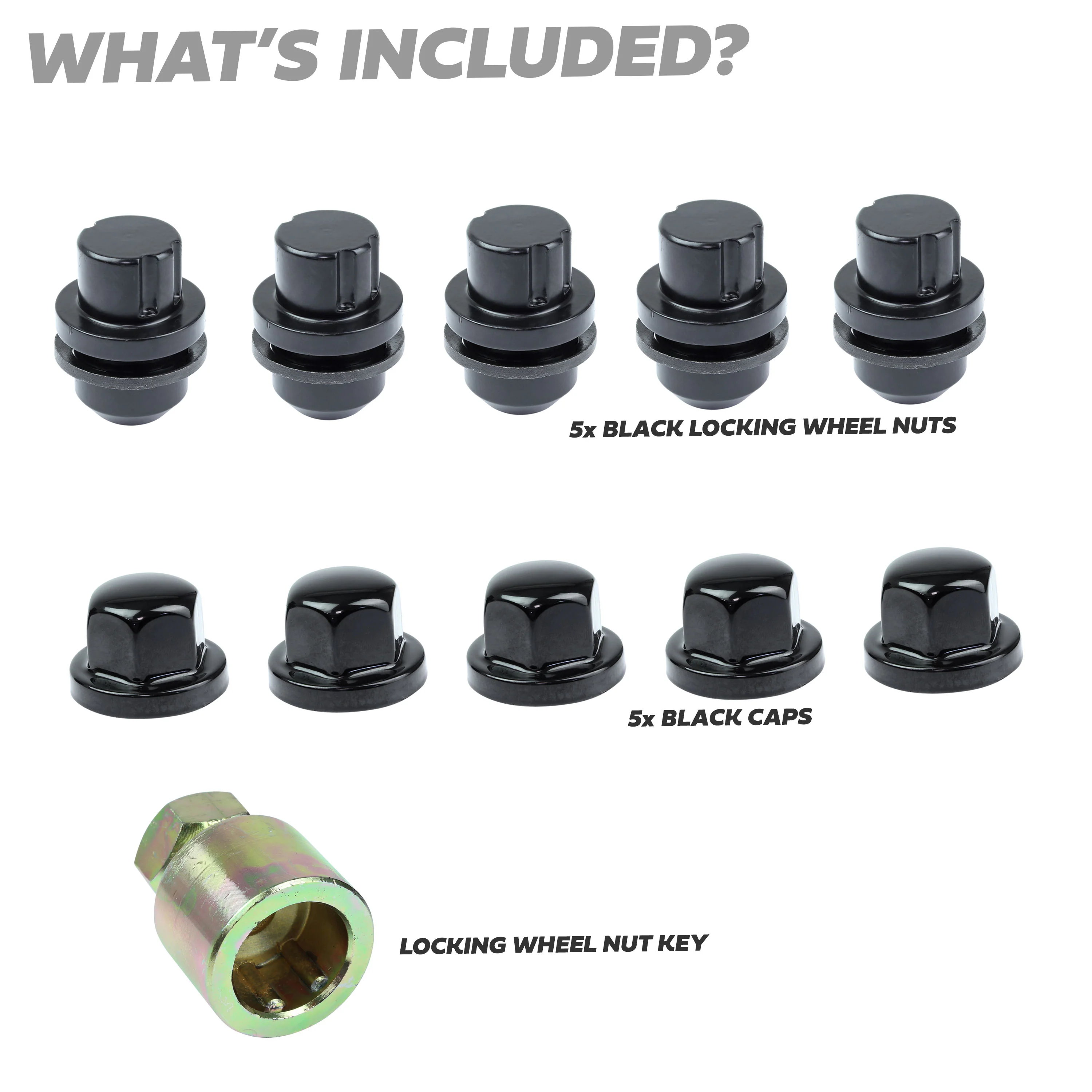 Locking Wheel Nut Kit for Range Rover Classic Alloy Wheels - Black - Image 4