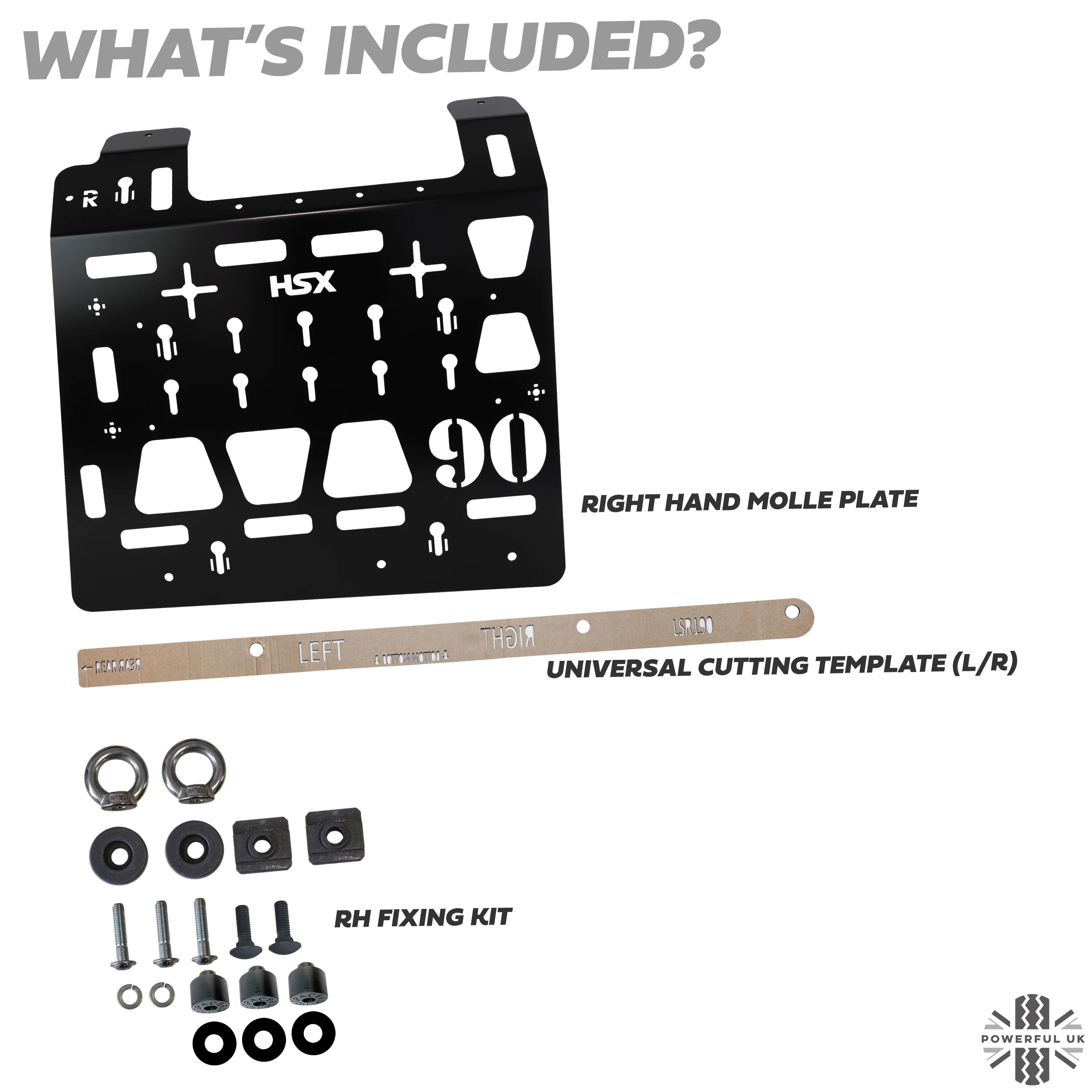 Molle Plate Kit - Black - Mix Design - RH - for Land Rover Defender L663 (90 Model) - Image 6