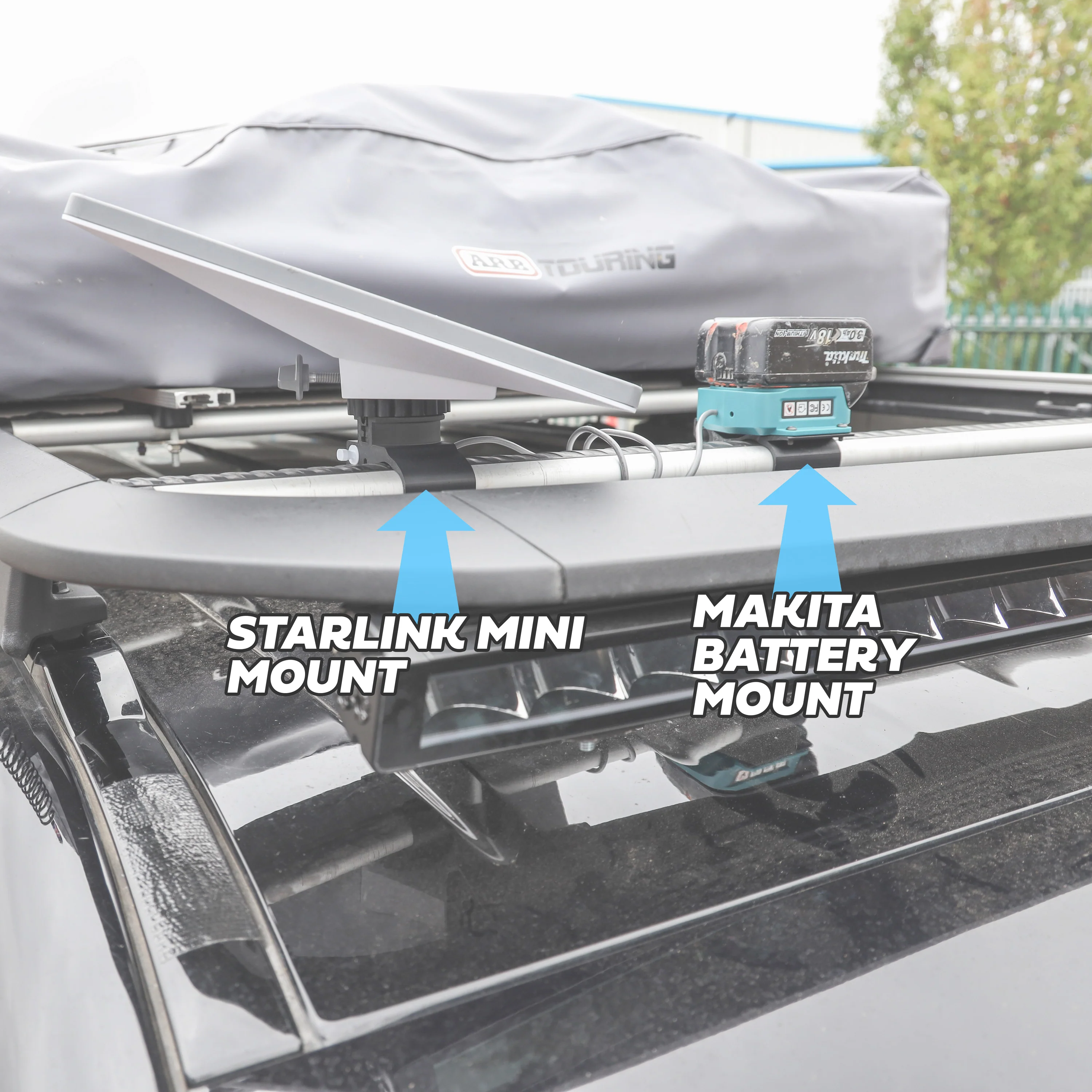 Makita Battery Mount for Starlink Mini Land Rover Defender L663 Cross Bars - Image 4