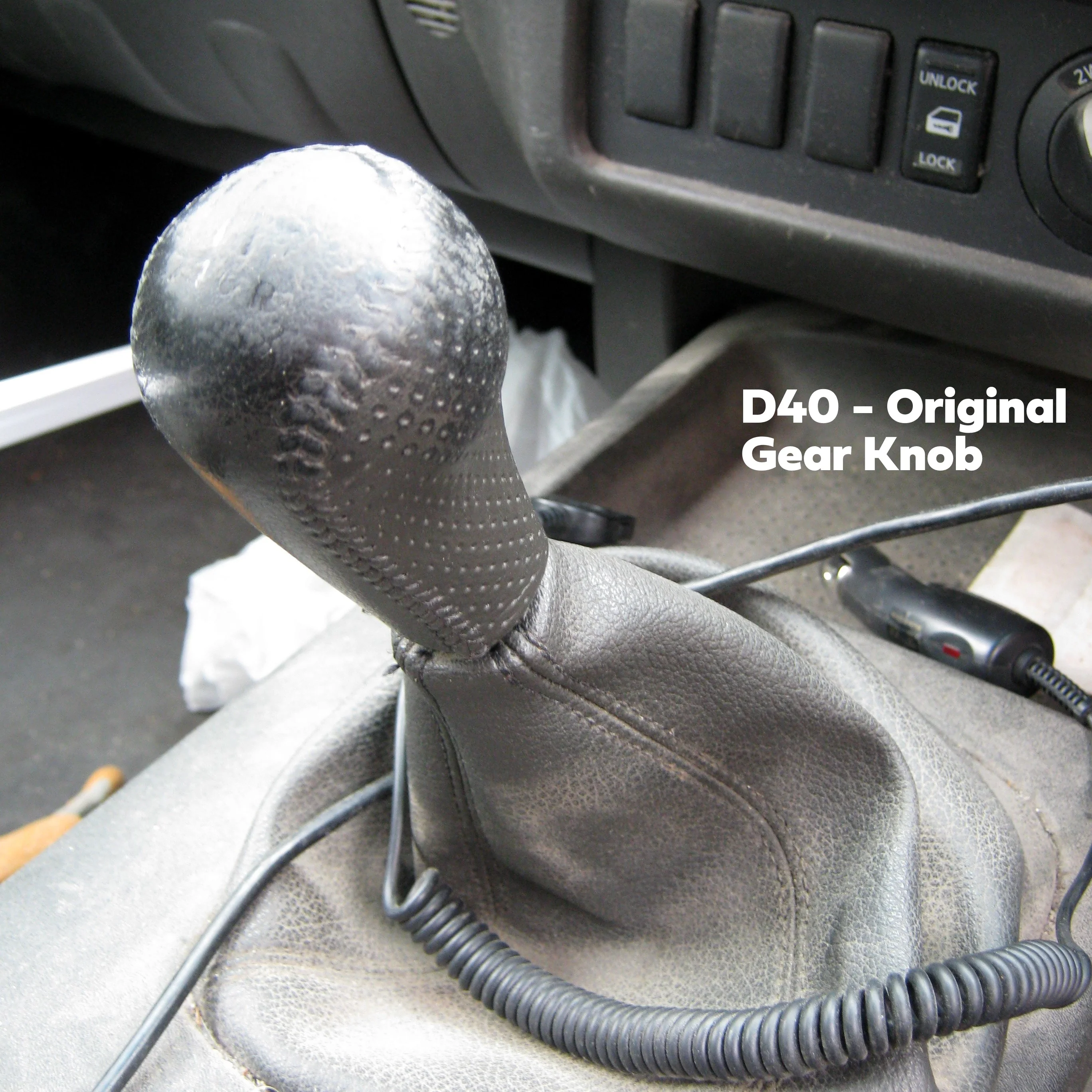 Manual Gear Knob - 6 Speed - Smooth Leather & Alloy for Nissan Navara D40 - Image 4