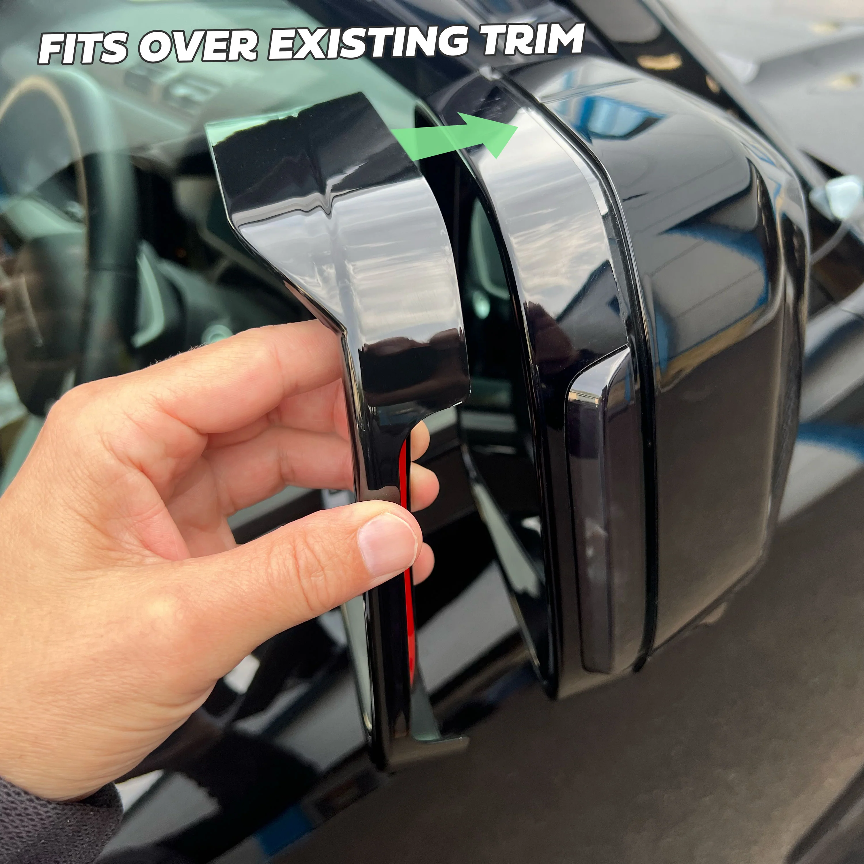 Mirror Trims with Eyebrow in Gloss Black for Land Rover Defender L663 - Image 6