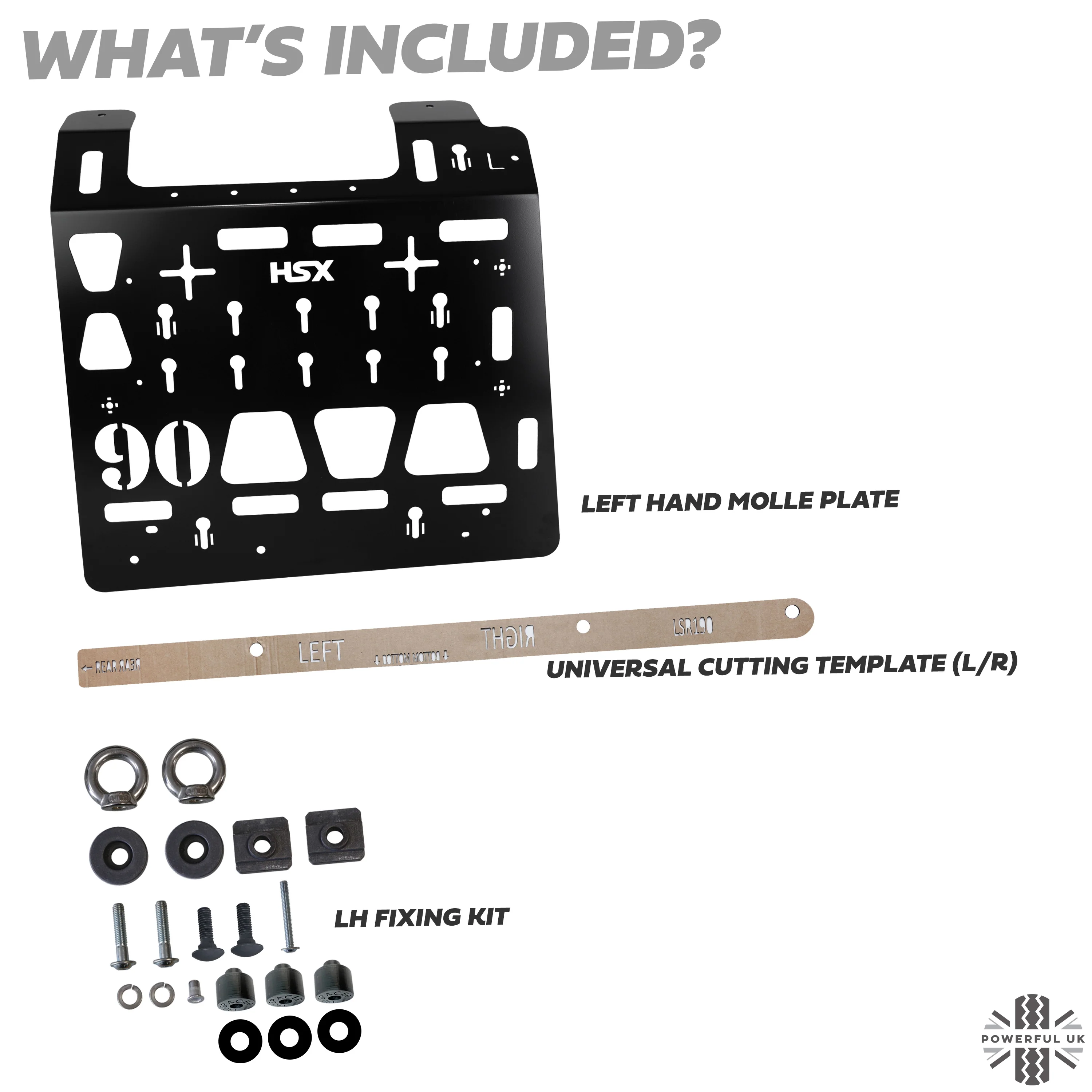 Molle Plate Kit - Black - Mix Design - LH - for Land Rover Defender L663 (90 Model) - Image 3