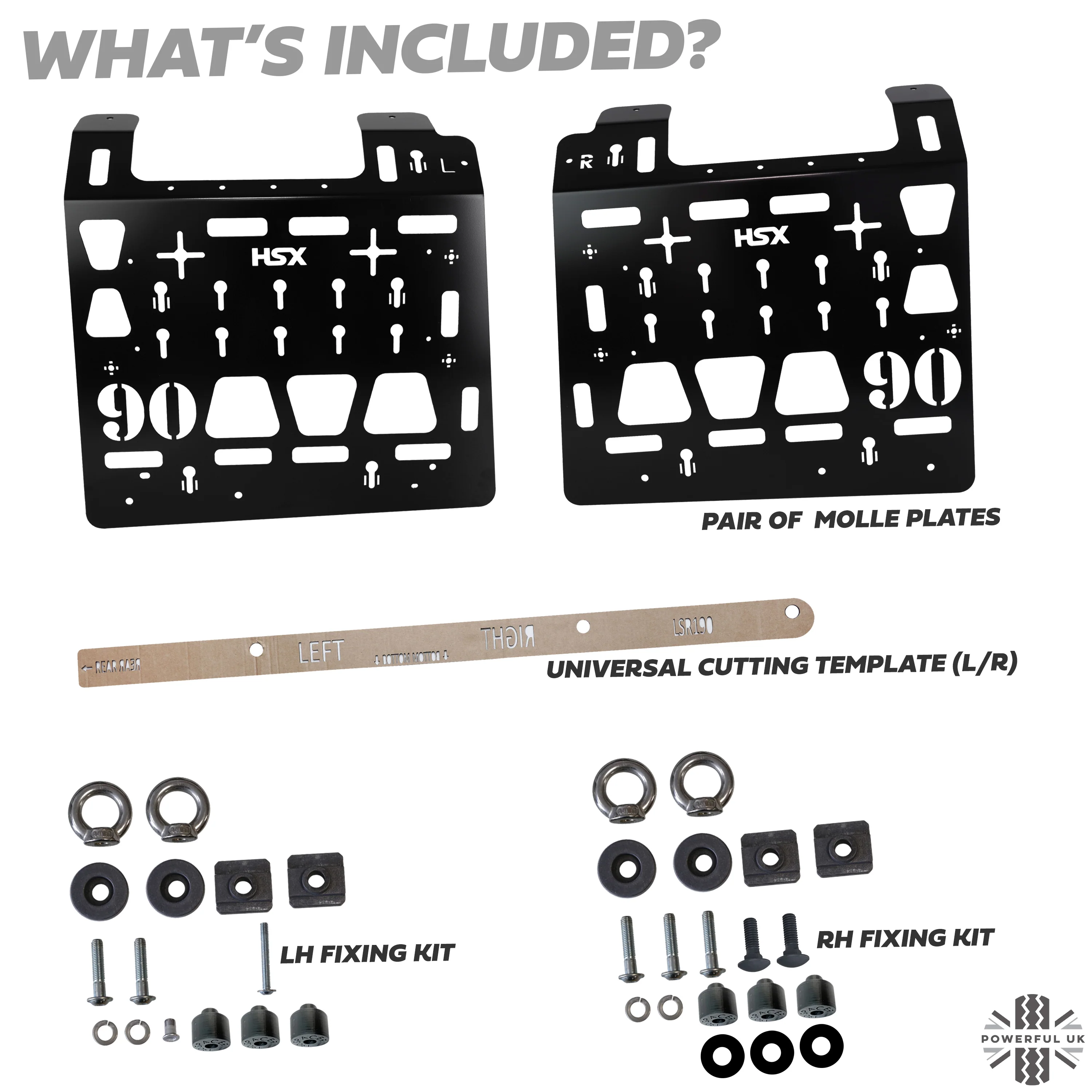 Molle Plate Kit - Black - Mix Design - PAIR - for Land Rover Defender L663 (90 Model) - Image 6