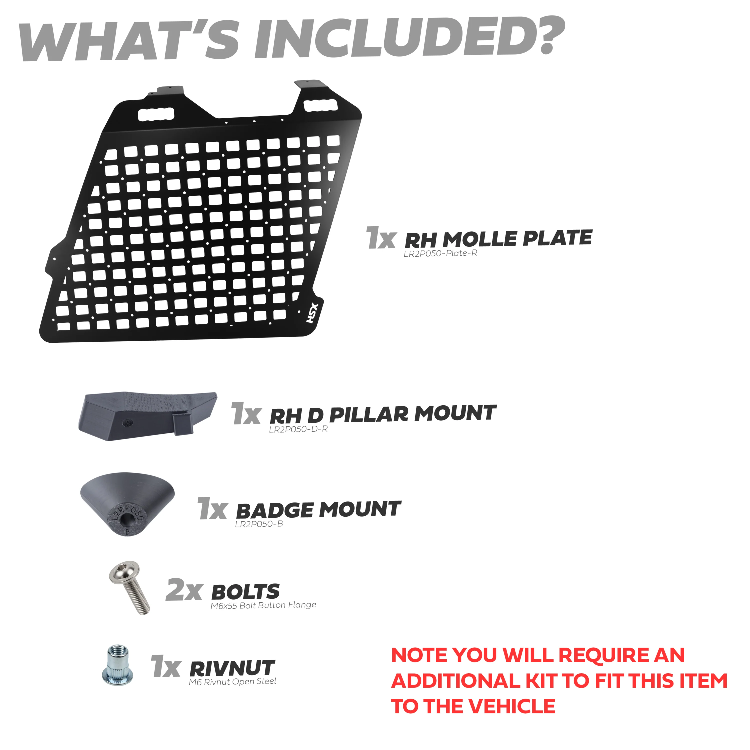 Molle Plate Kit for Land Rover Freelander 2 - Right - Image 4