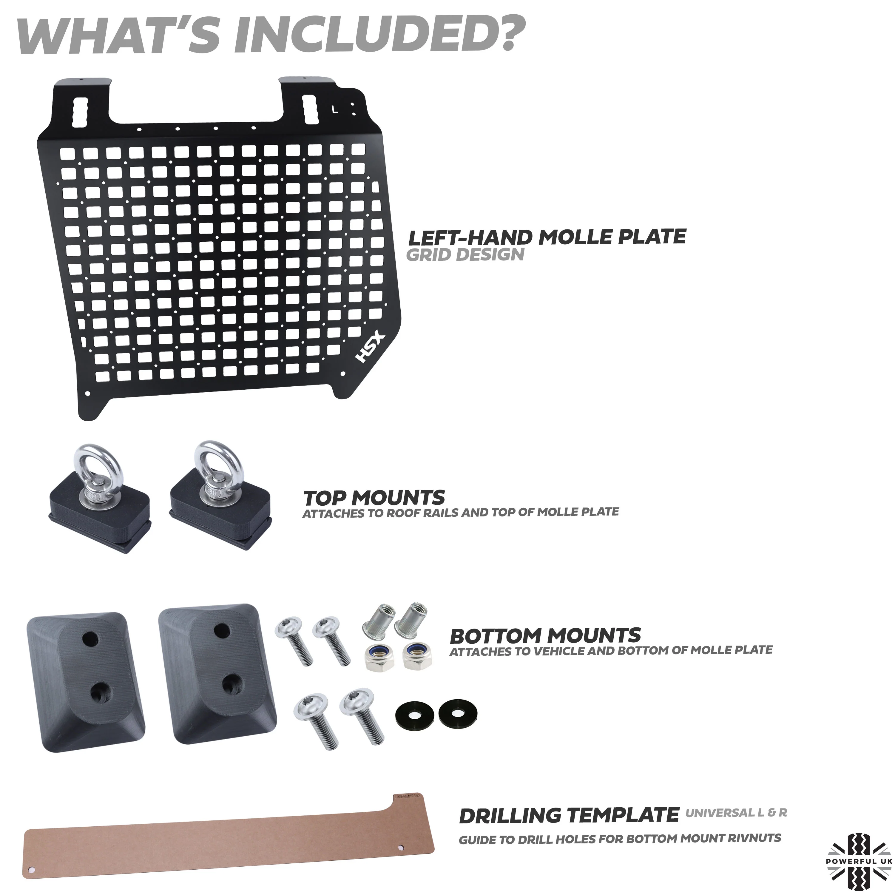 Molle Plate Kit - Grid Design - LH - for Land Rover Discovery 3/4 - Image 5