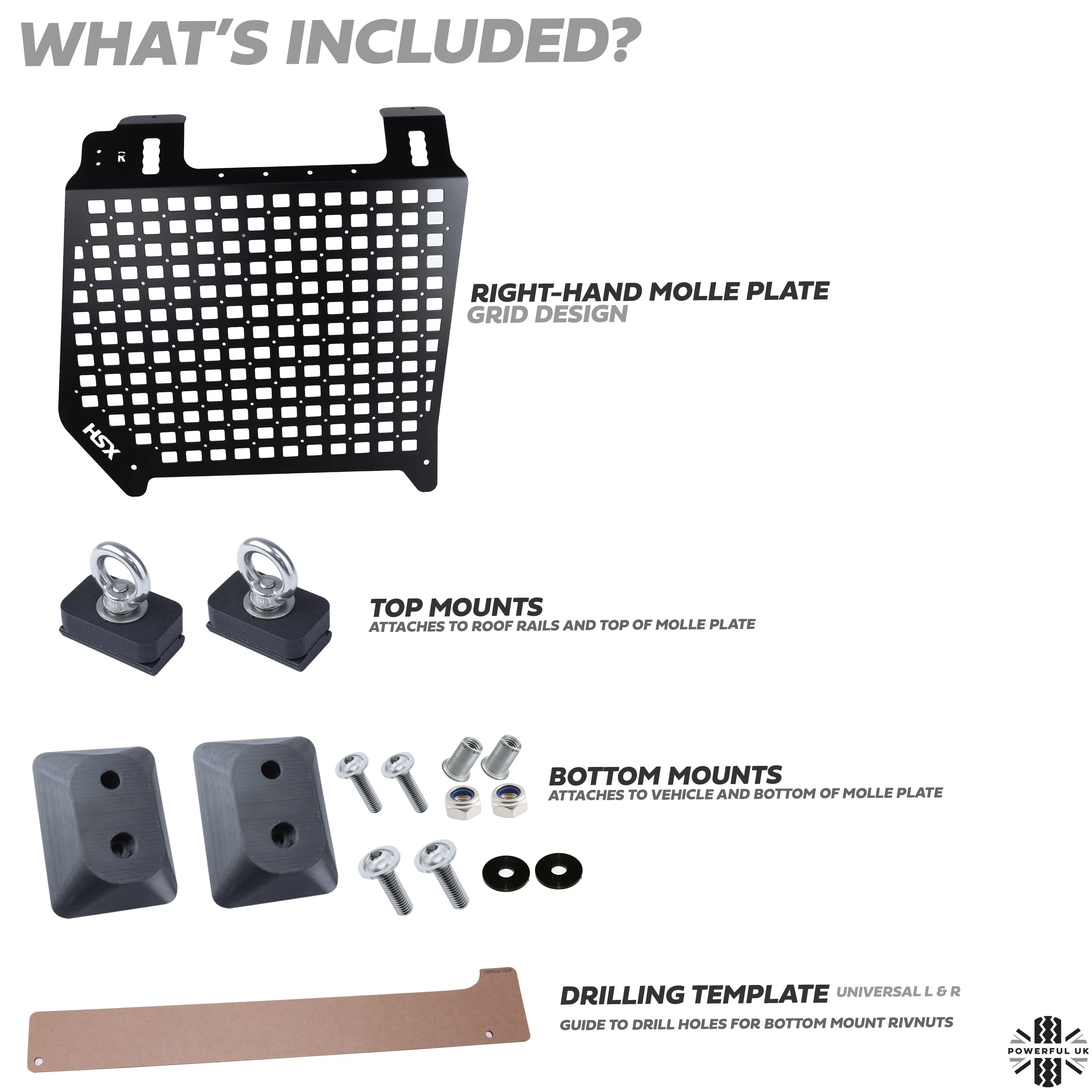 Molle Plate Kit - Grid Design - RH - for Land Rover Discovery 3/4 - Image 6