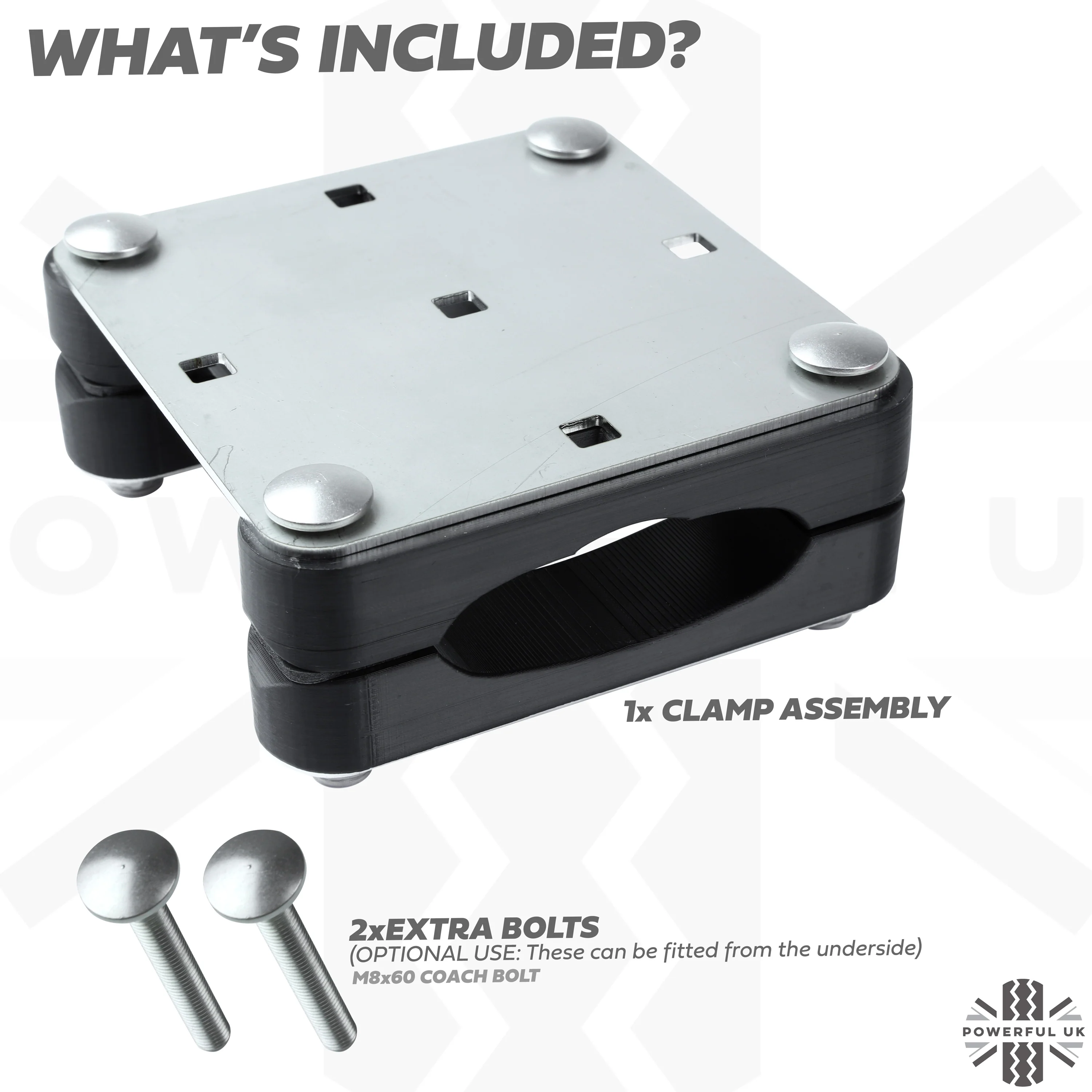 Mount Clamp Kit for the Land Rover Freelander 2 'AFTERMARKET Cross Bars' - Kit A - Stainless Steel Top - Image 3