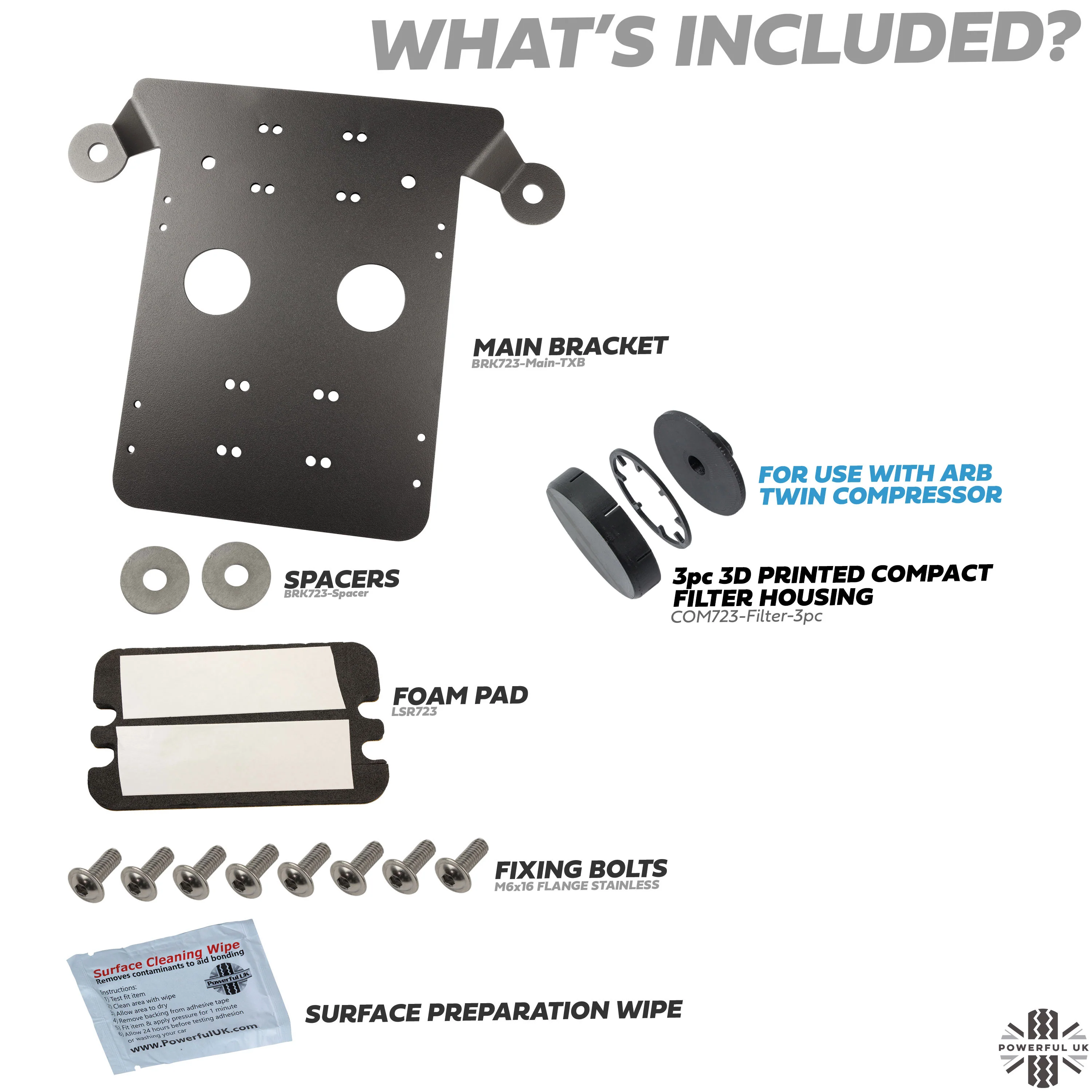 Mounting Bracket Kit (for ARB Twin Compressor) for Land Rover Defender L663 - Image 4