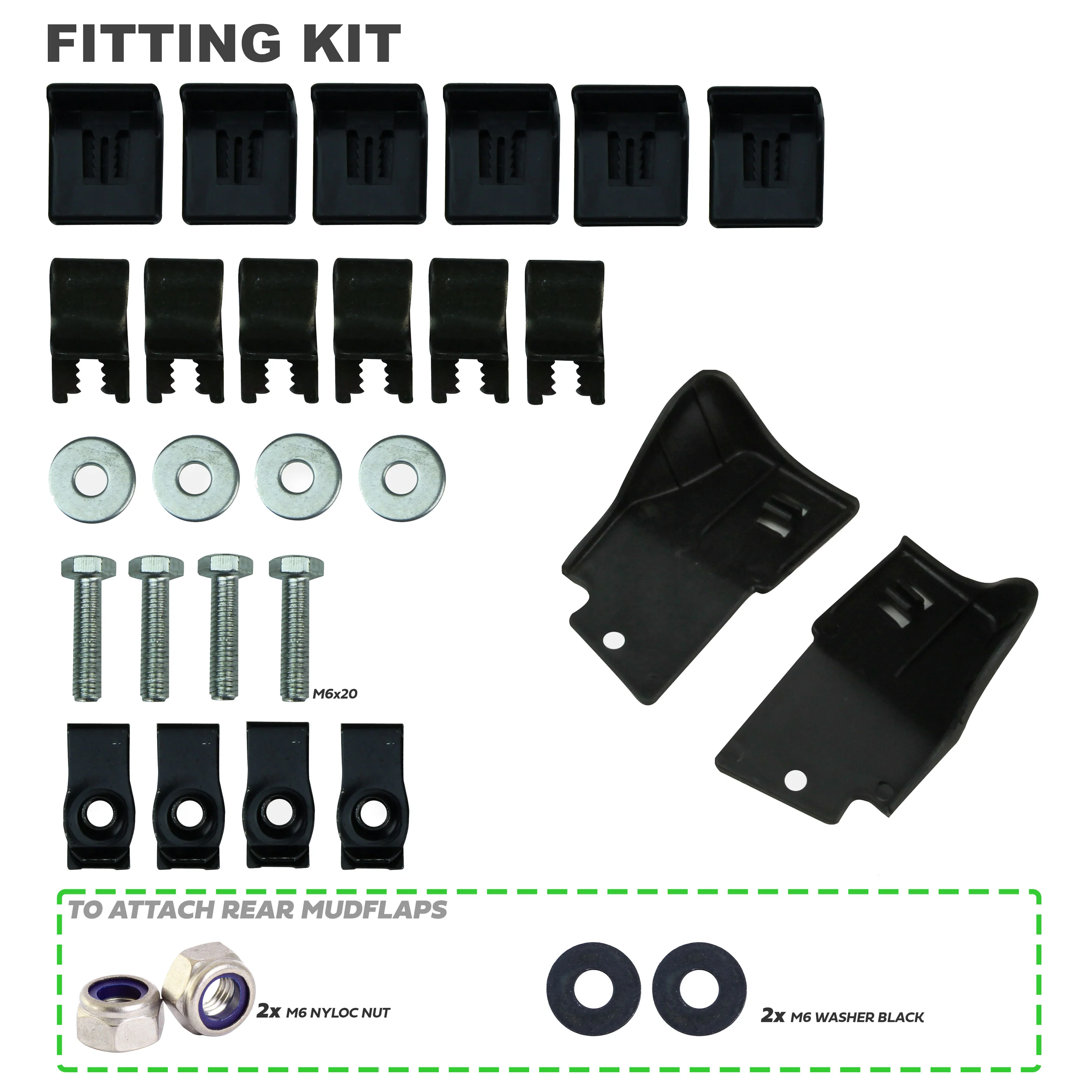 Mudflap kit Front+Rear 4 pc for Land Rover Discovery 5 - Image 3