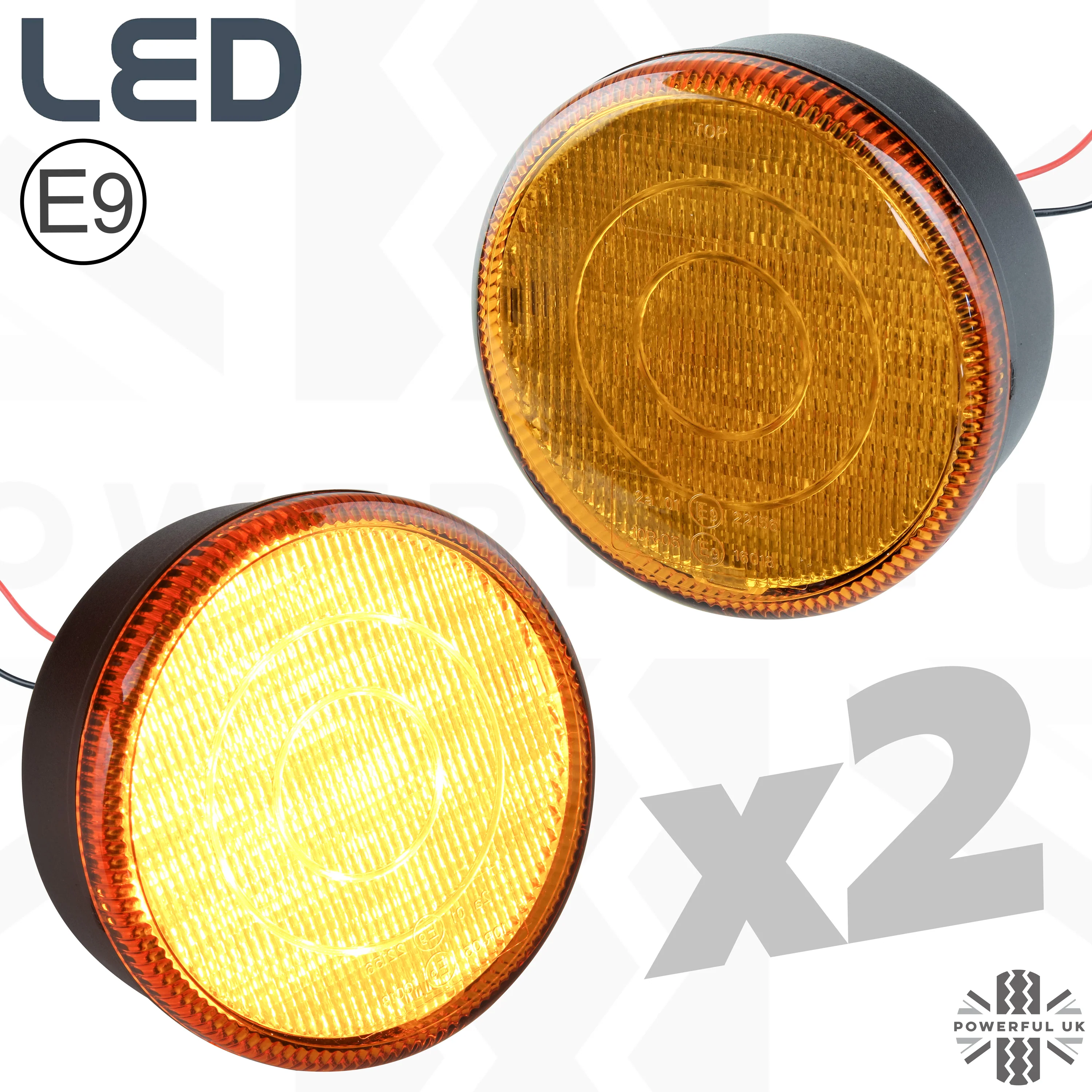 NAS Style Rear LED Indicators - 95mm for Land Rover Defender - PAIR