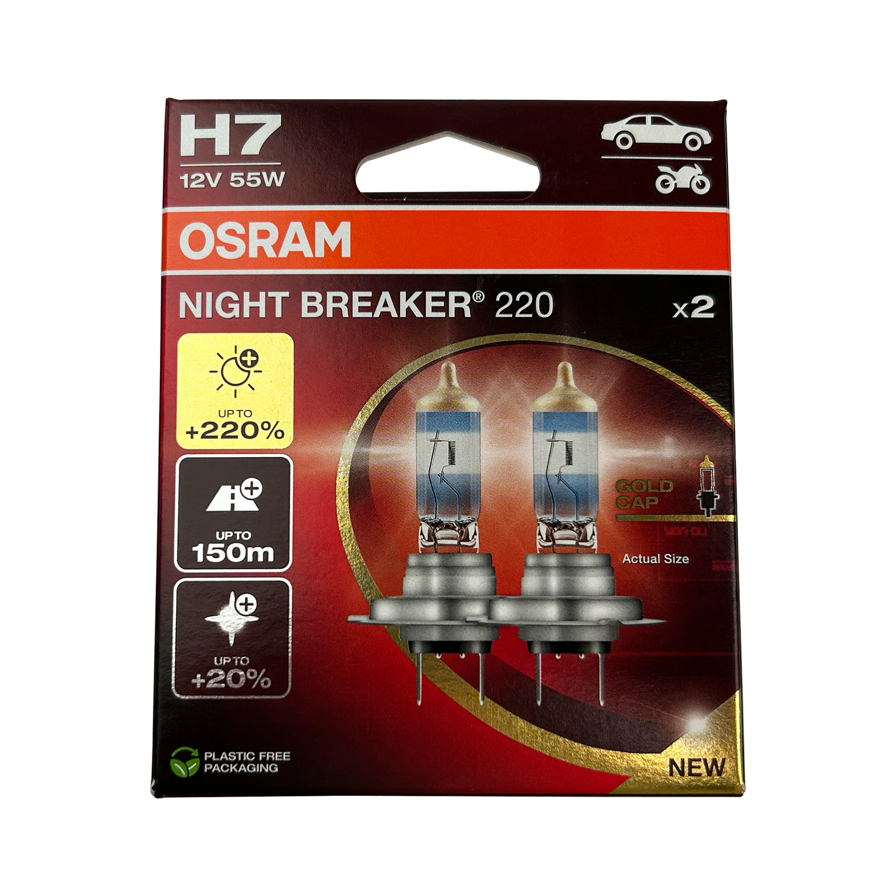 OSRAM H7 High Power "Night Breaker 220" Bulbs for Land Rover Freelander 2 - Pair - Image 6