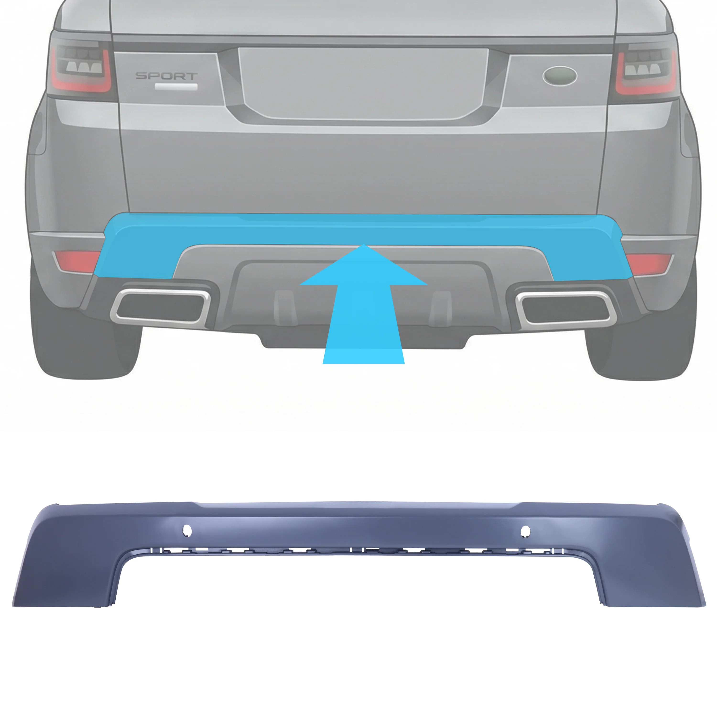 Rear Bumper Centre Trim for Range Rover Sport L494 2018-22