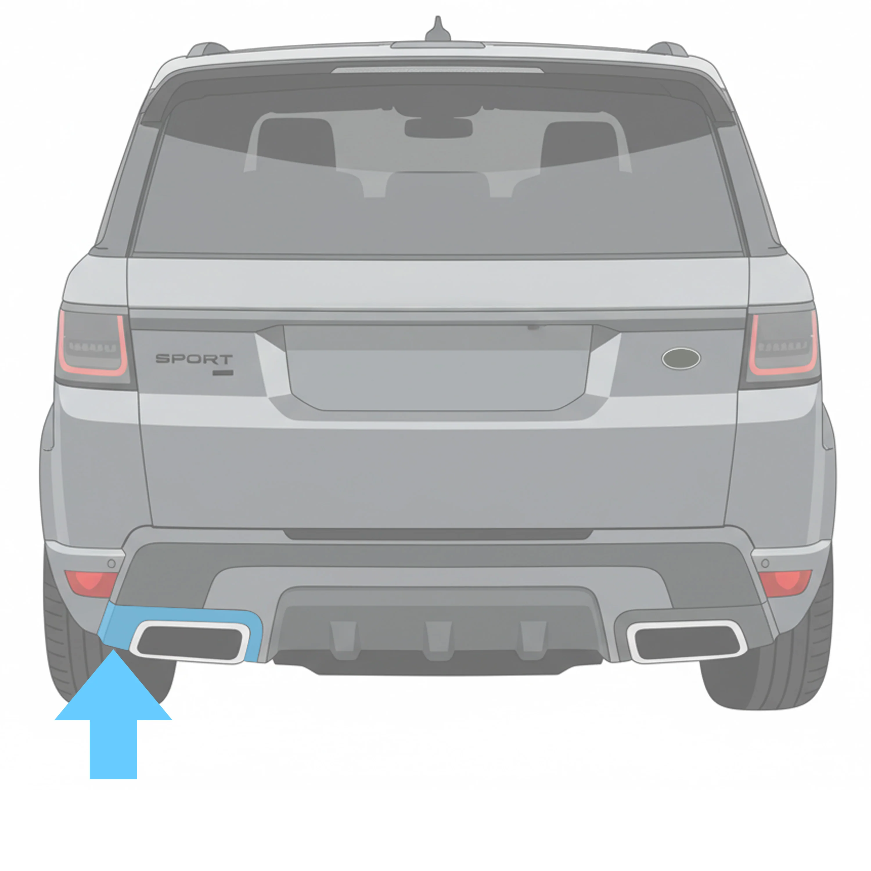 Rear Bumper Exhaust Surround Trim for Range Rover Sport L494 2018-22 - Left - Image 3