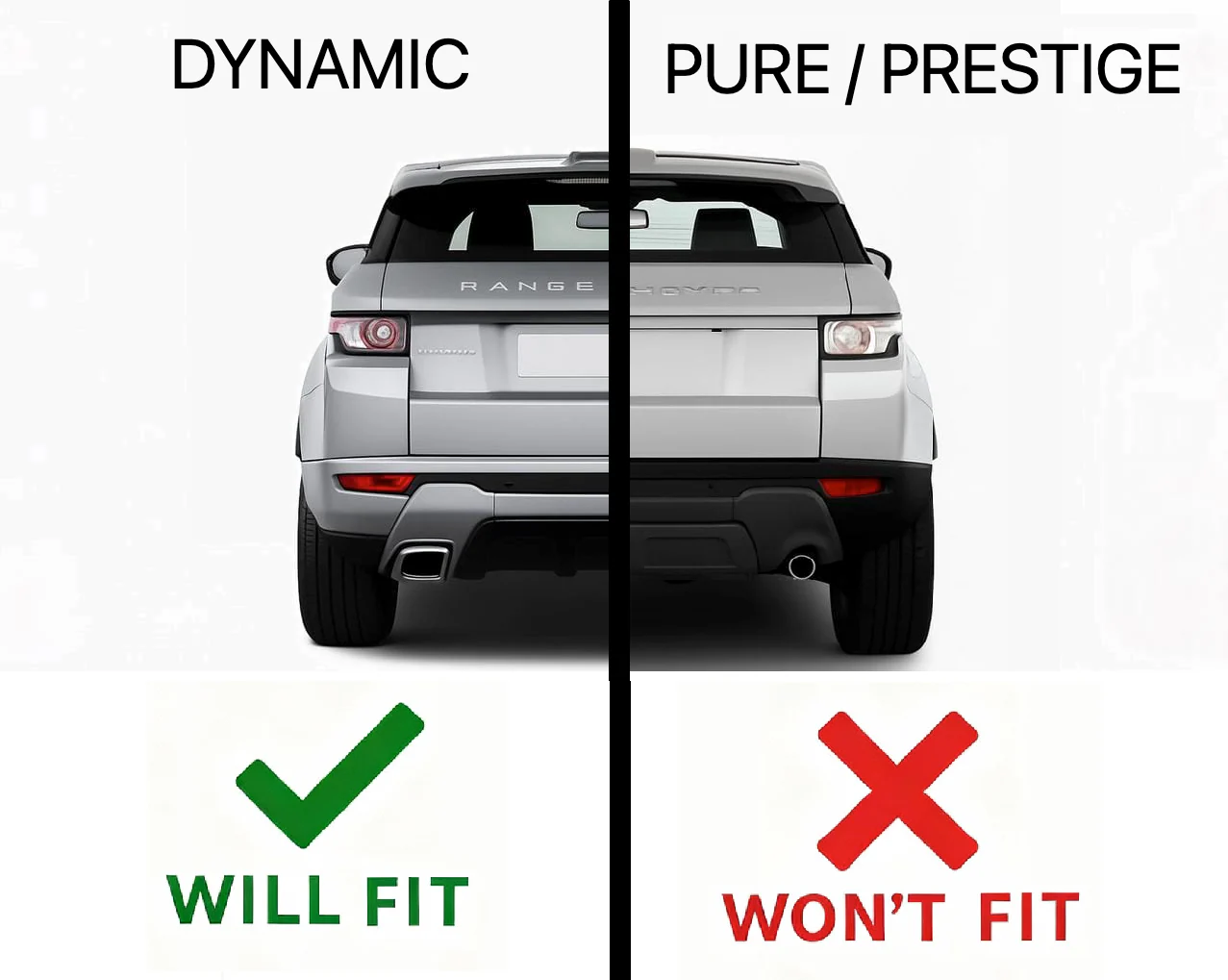 Rear Bumper Plastic Exhaust Trim for Range Rover Evoque L538 Dynamic - Silver - PAIR - Image 6