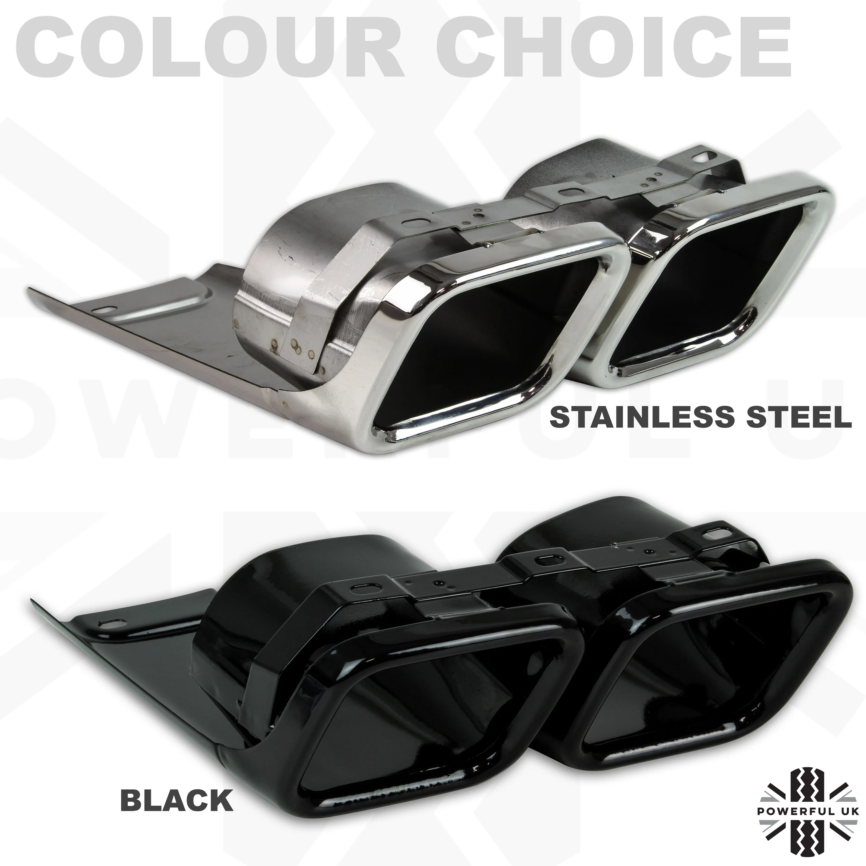 Rear Bumper Quad Exhaust Tips "SVO Style" for Range Rover L405 - Black - Image 5