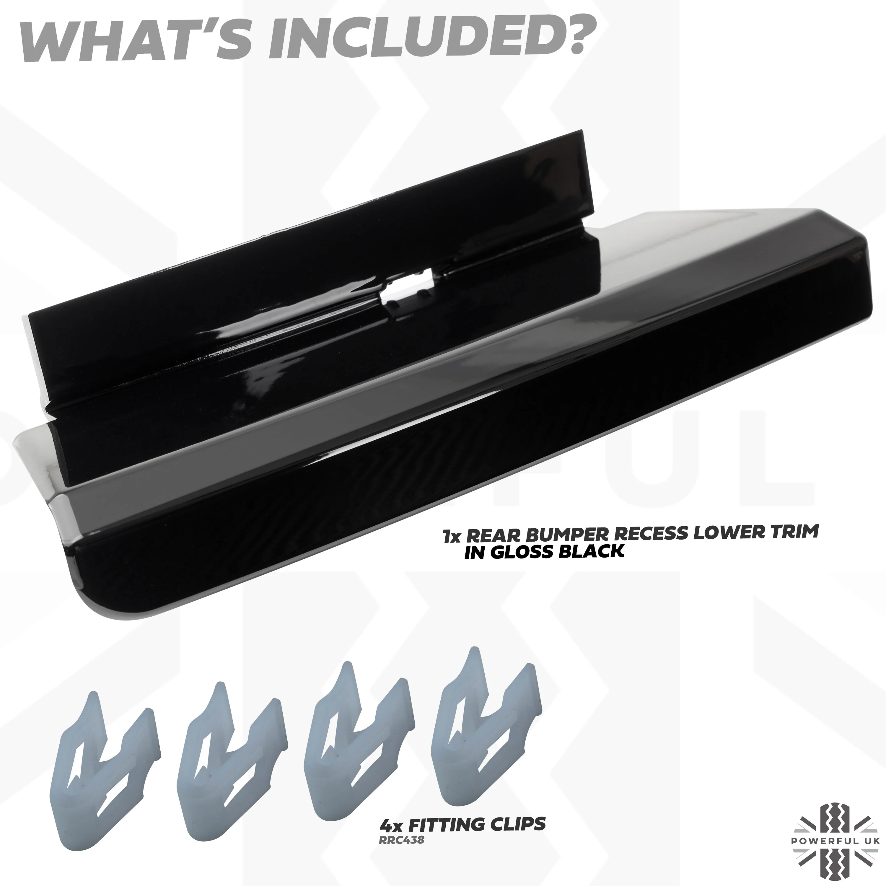 Rear Bumper Recess Trim (Lower Section) for Land Rover Defender L663 in Gloss Black - LEFT - Image 4