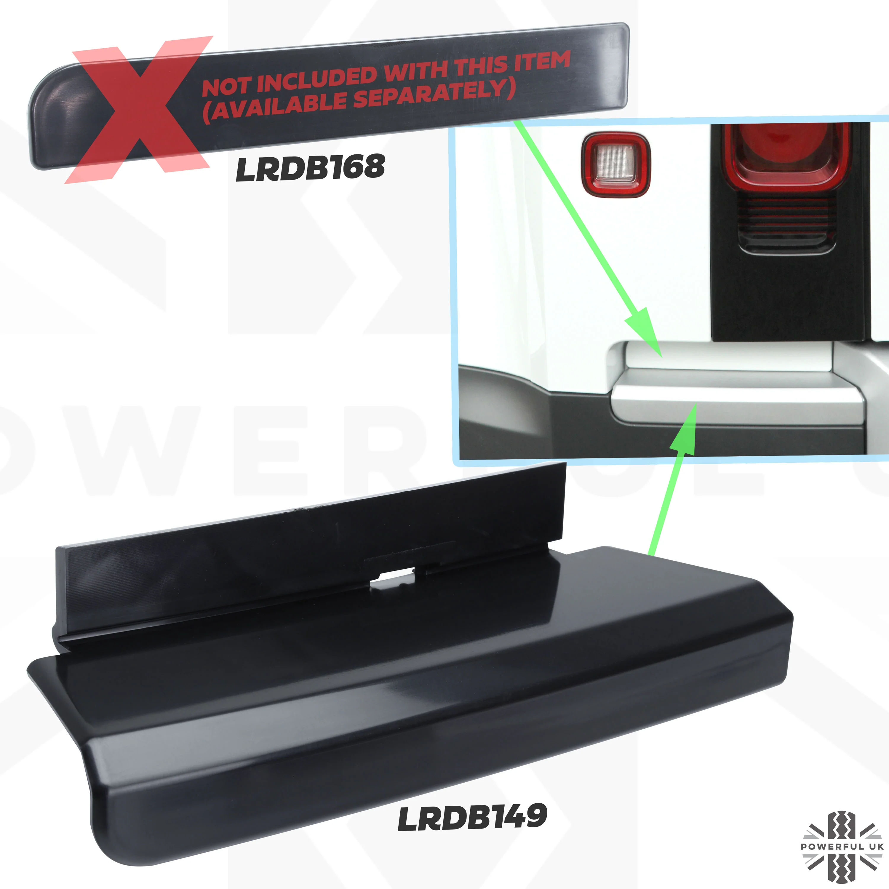 Rear Bumper Recess Trim (Lower Section) for Land Rover Defender L663 in Gloss Black - LEFT - Image 6