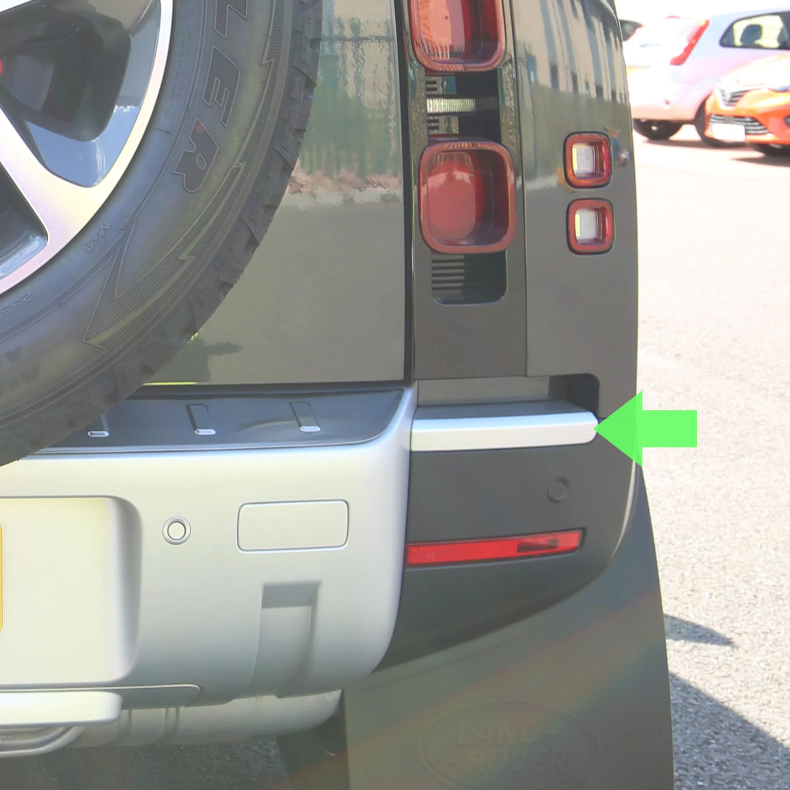 Rear Bumper Recess Trim (Lower Section) for Land Rover Defender L663 in Gloss Black - RIGHT - Image 3
