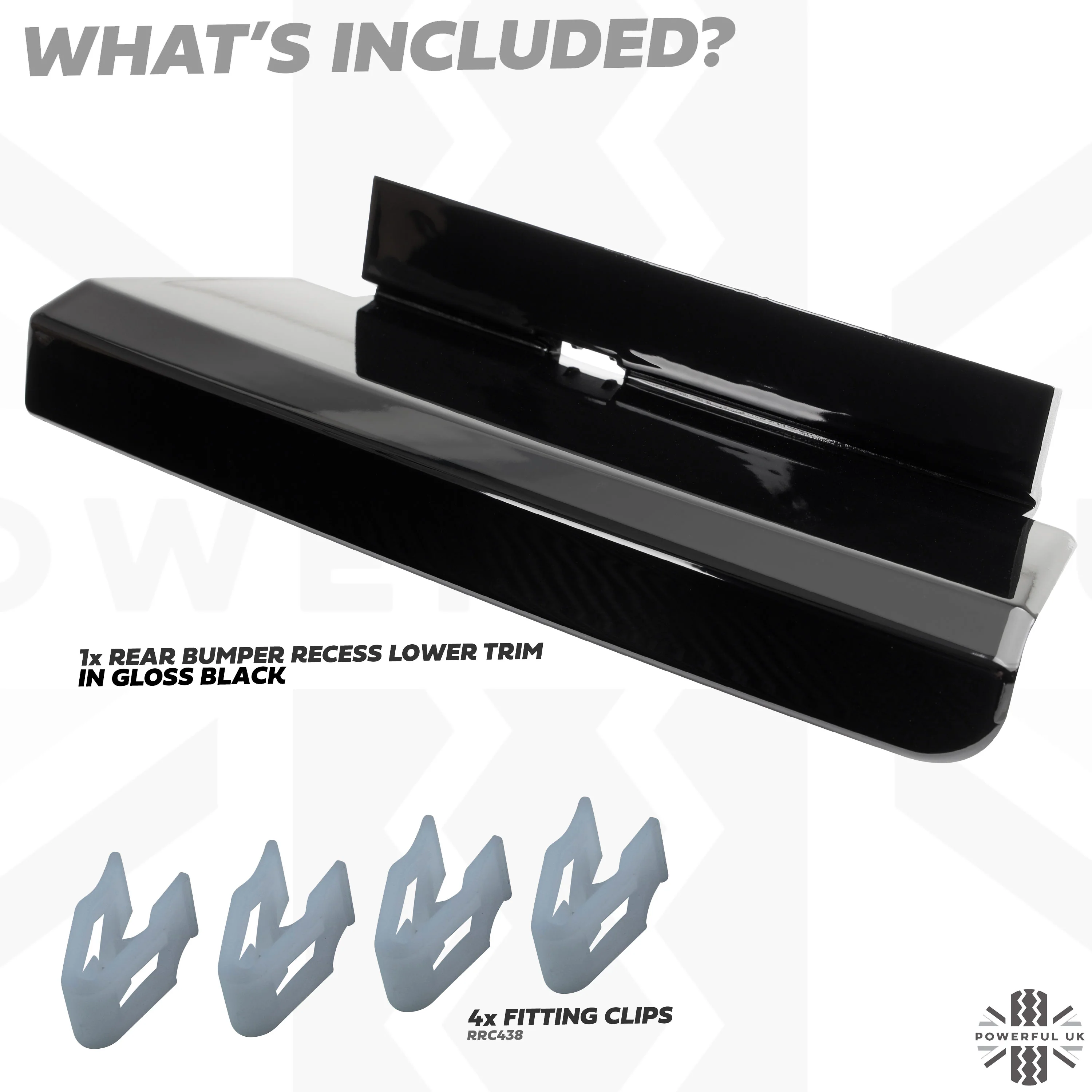 Rear Bumper Recess Trim (Lower Section) for Land Rover Defender L663 in Gloss Black - RIGHT - Image 4