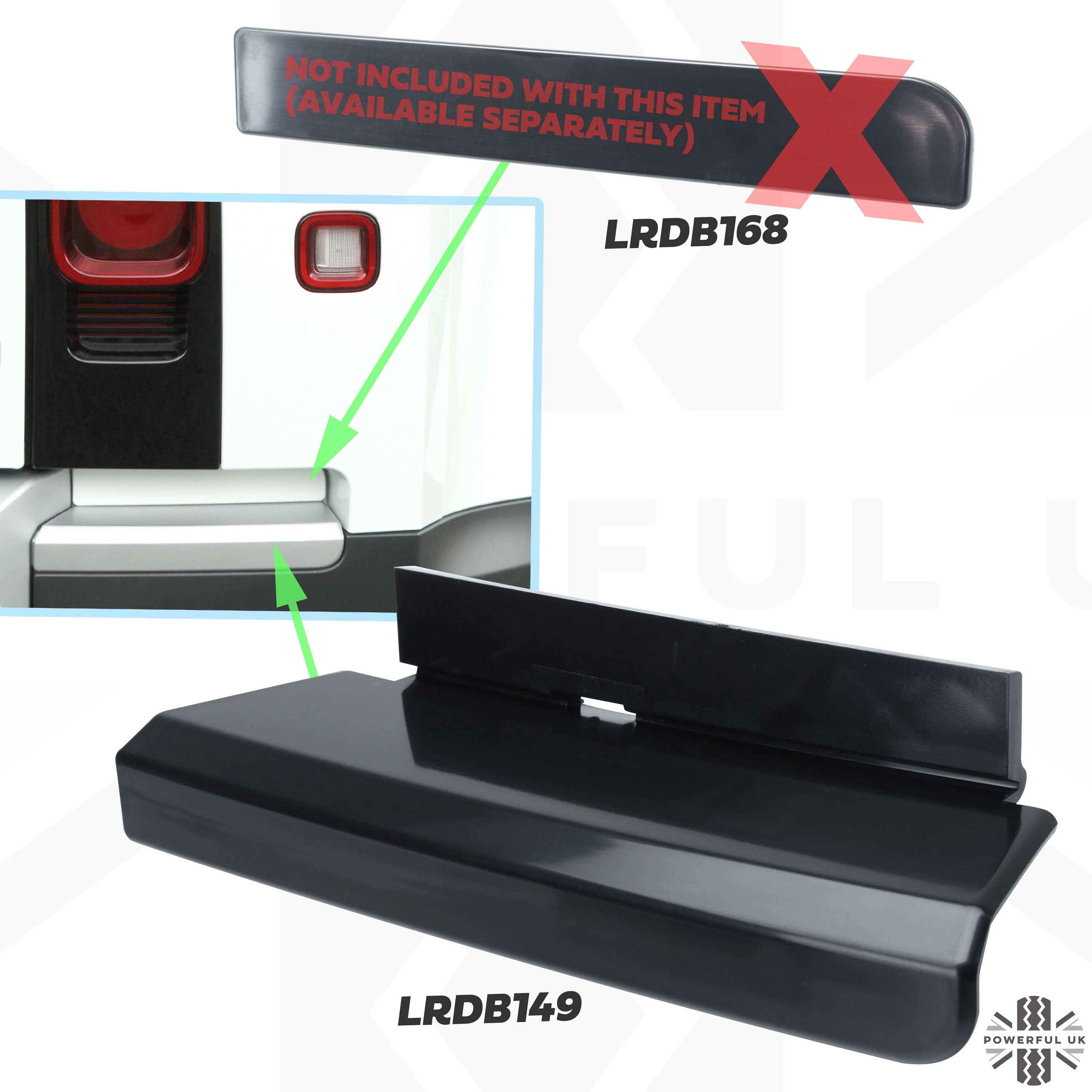 Rear Bumper Recess Trim (Lower Section) for Land Rover Defender L663 in Gloss Black - RIGHT - Image 5