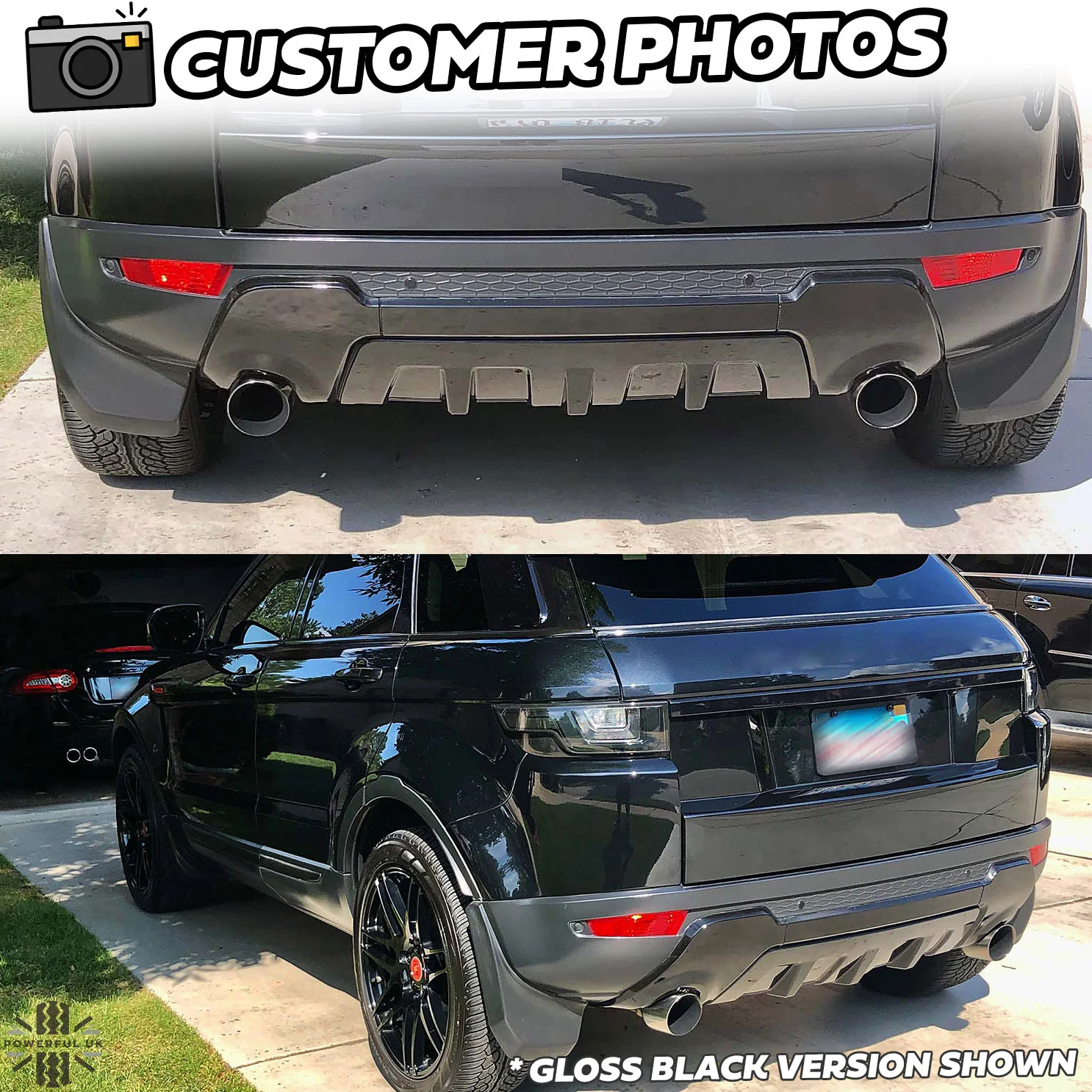 Rear Diffuser Panel for Range Rover Evoque Pure/Prestige/SE/SE Tech (2011-18) - Satin Black - Image 4
