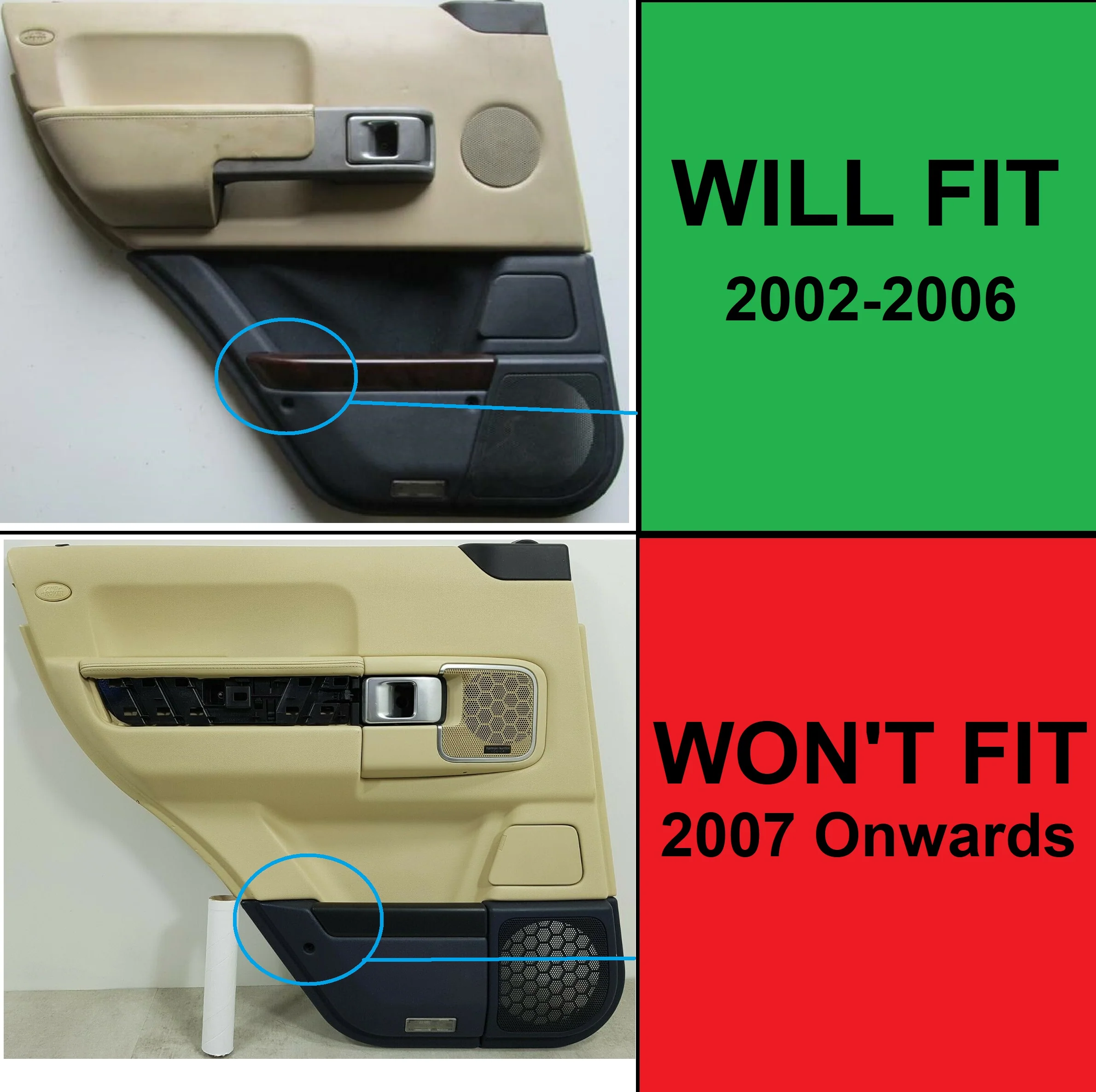 Rear Left Door Pocket Capping - Black Piano for Range Rover L322 - Image 4