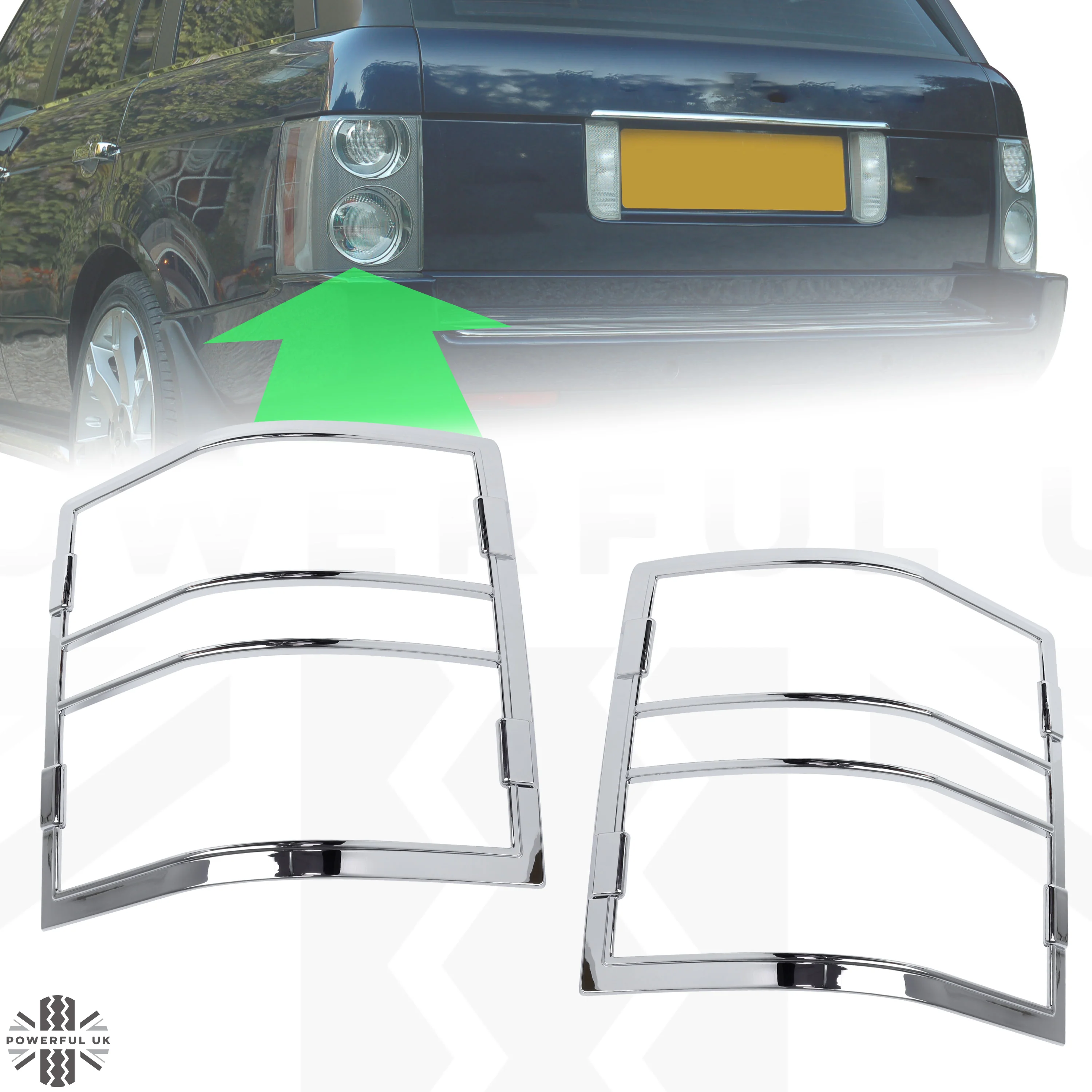 Rear Light Covers for Range Rover L322 - Chrome - Image 10