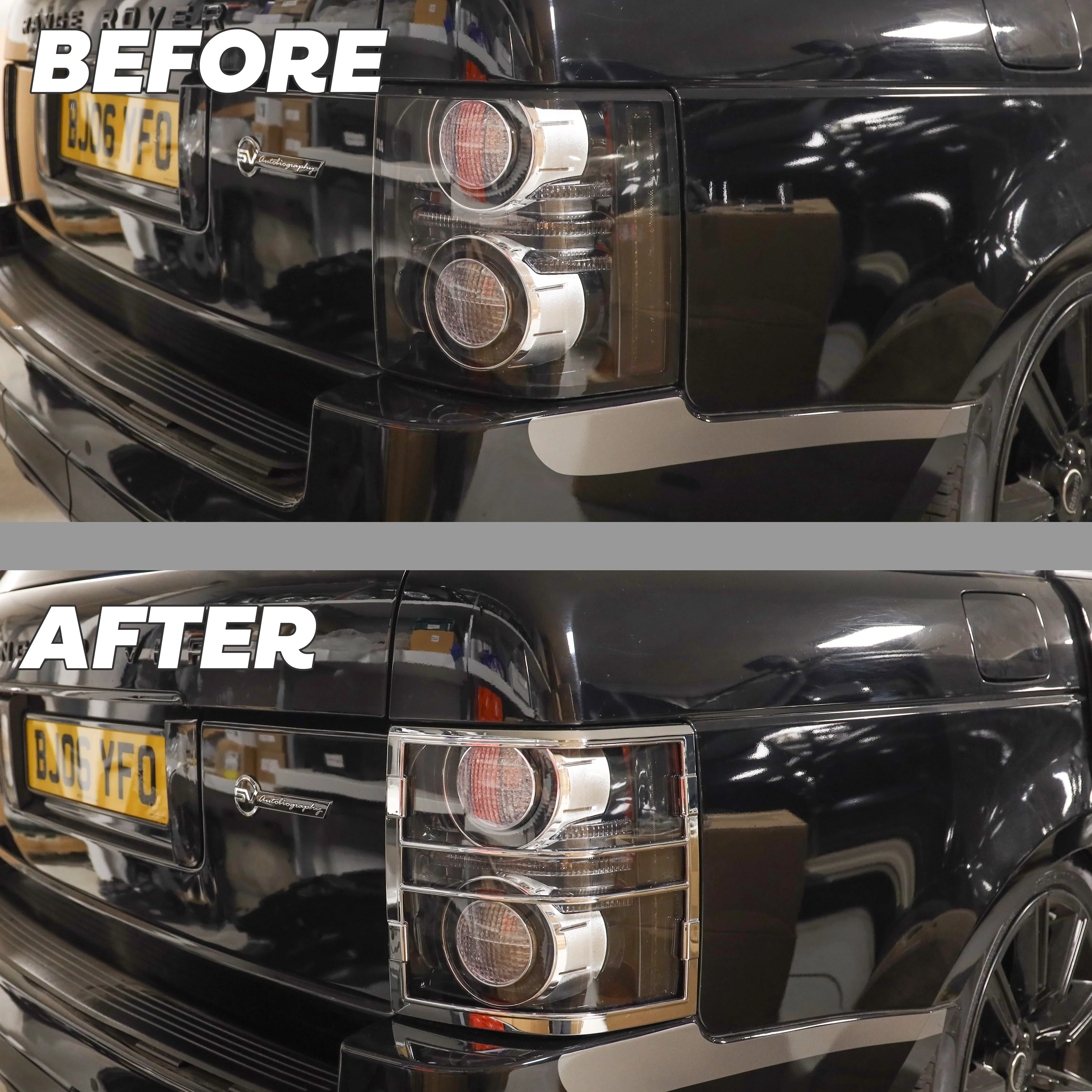 Rear Light Covers for Range Rover L322 - Chrome - Image 7