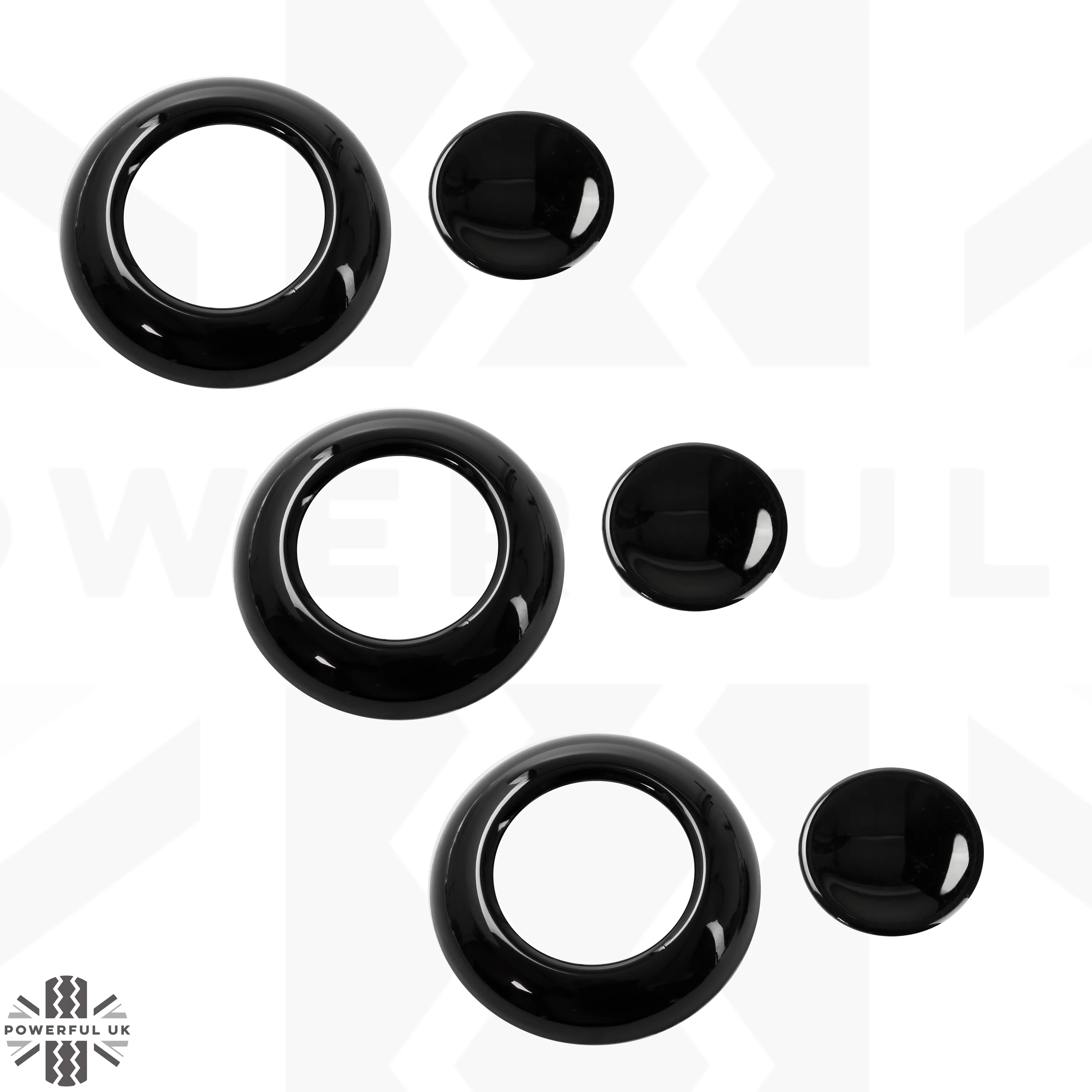Rear Seat Headrest Button Covers for Land Rover Defender L663 - Gloss Black - Image 3