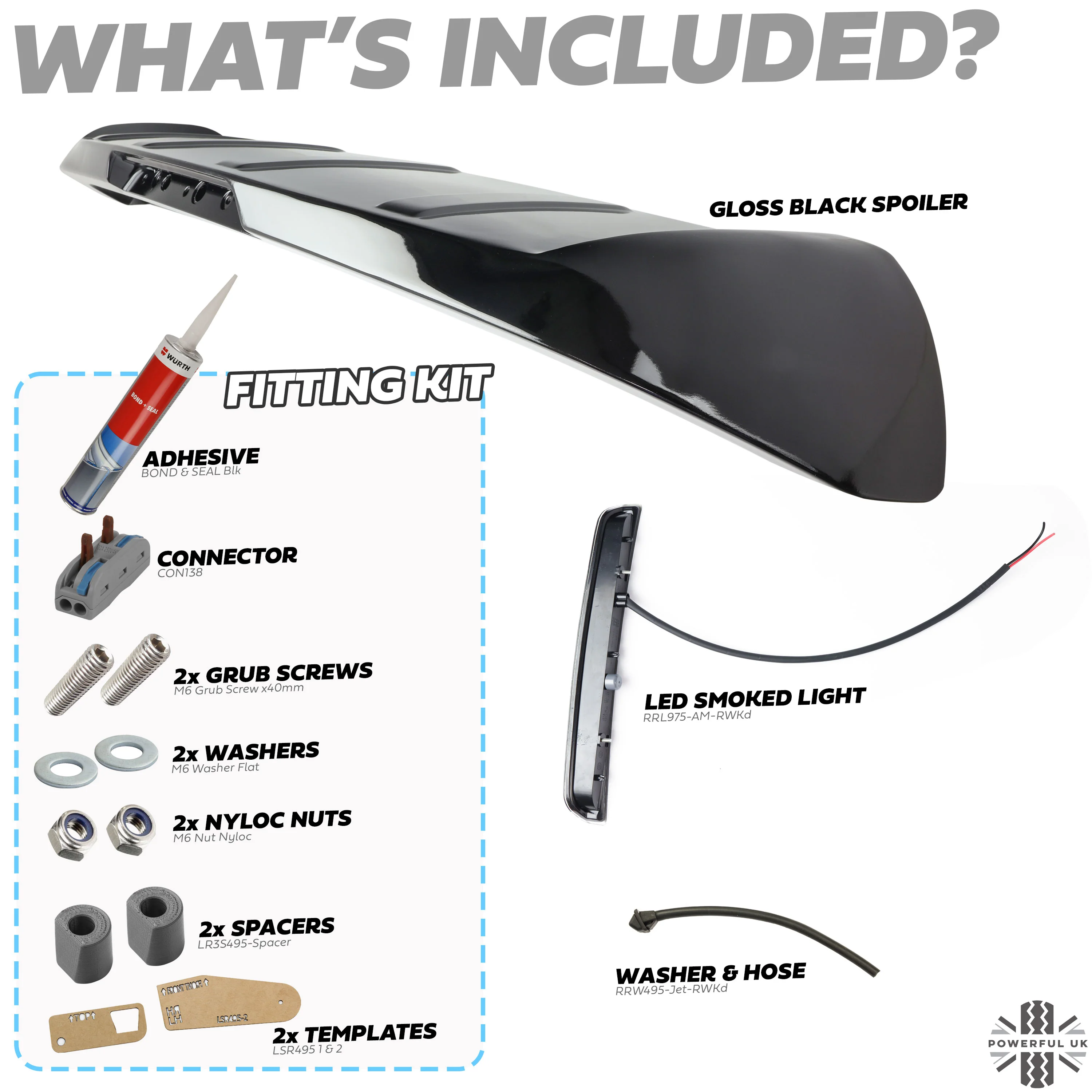 Rear Spoiler Kit for Land Rover Discovery 3/4 - Gloss Black - Image 2