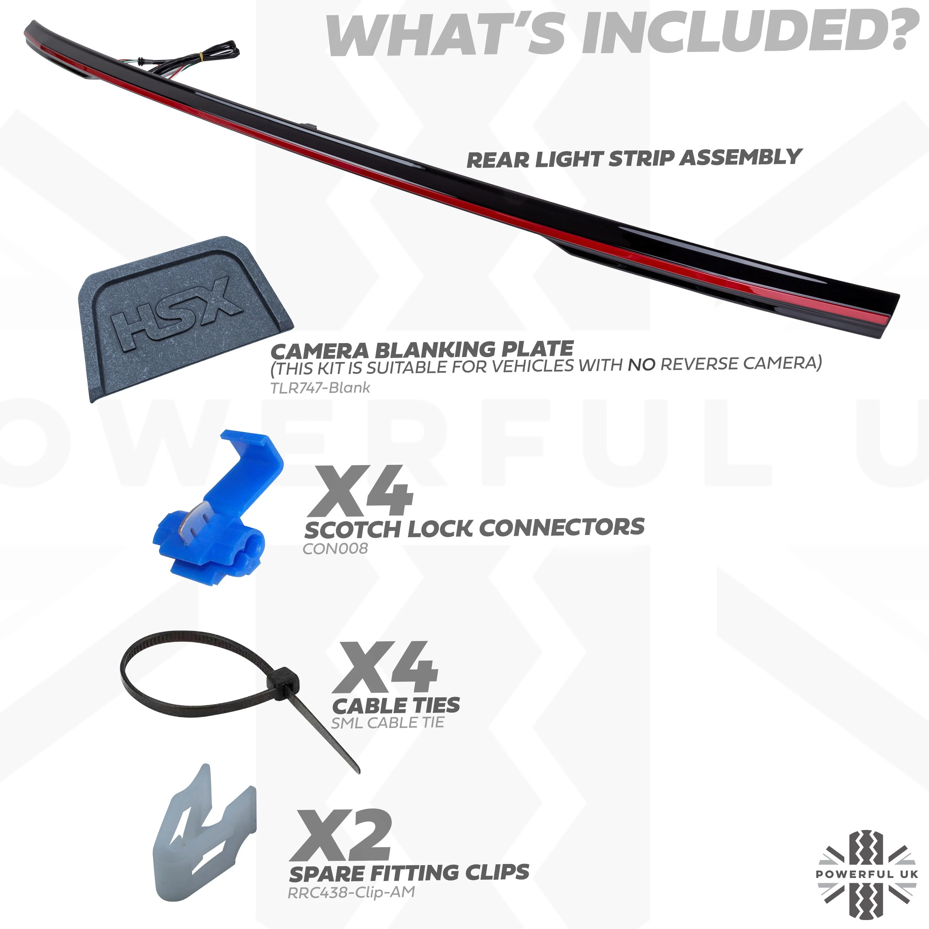 Rear Tailgate LED Lightbar for Range Rover Sport L494 WITHOUT reverse camera - RED Lens - Image 4
