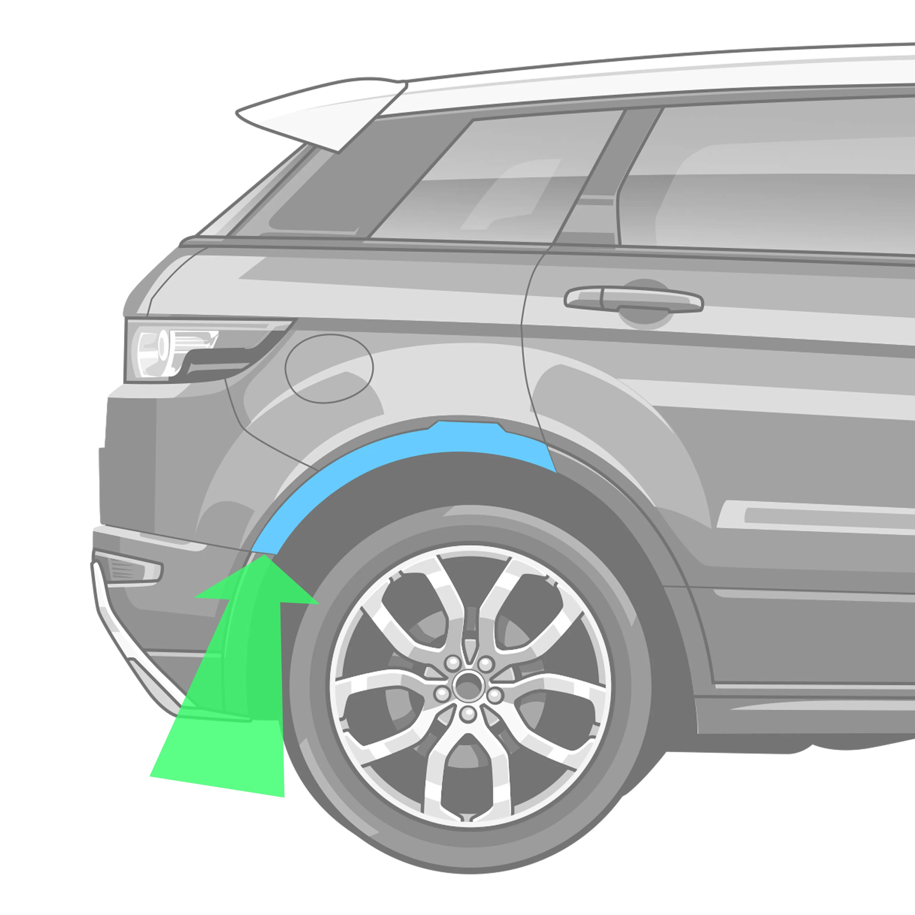 Rear Wheel Arch Trim (Large Section) for Range Rover Evoque 1 (2011-18) - RIGHT - Image 3