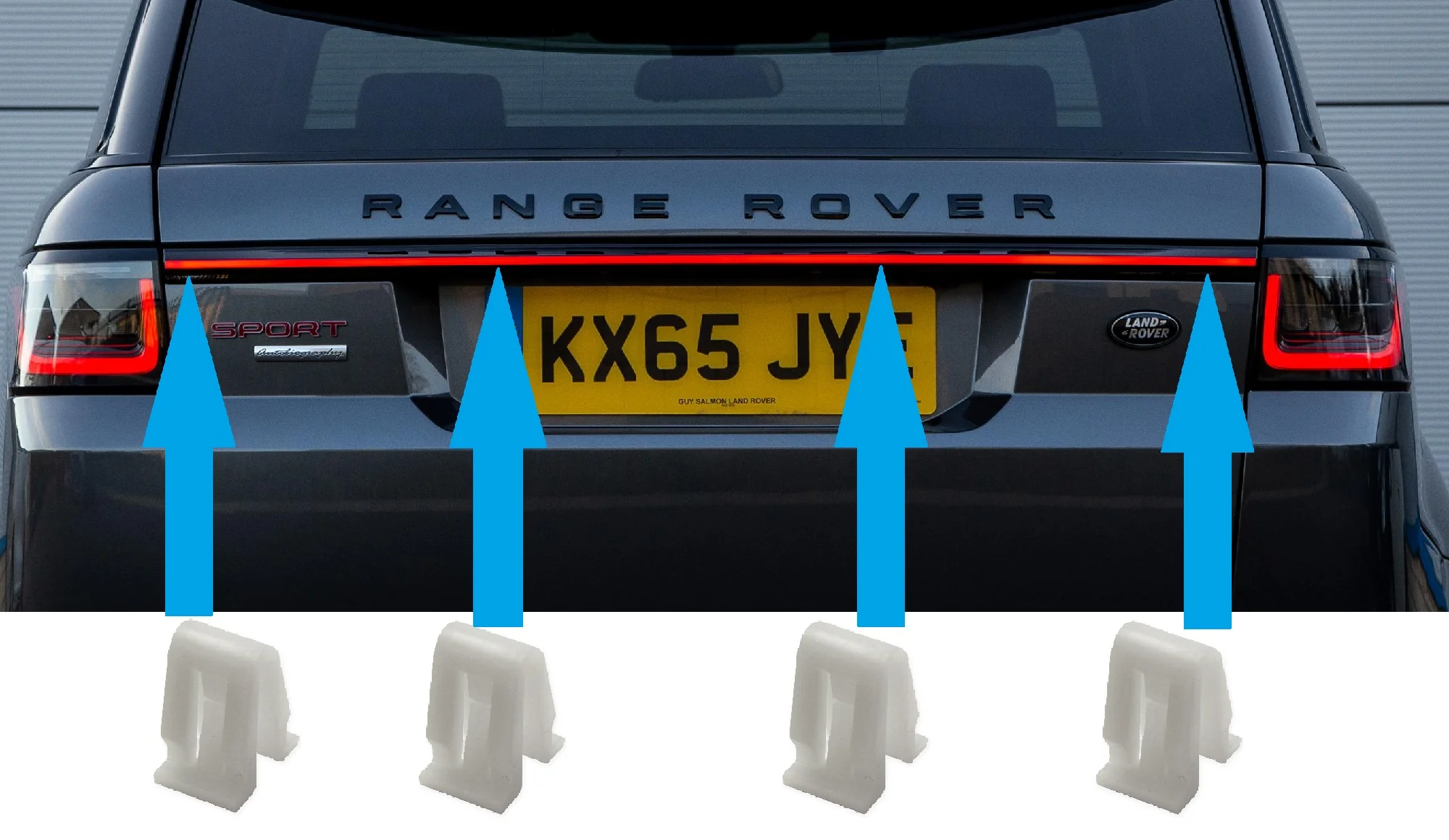 Replacement White Plastic Tailgate Trim Retaining Clips - Genuine - Image 4