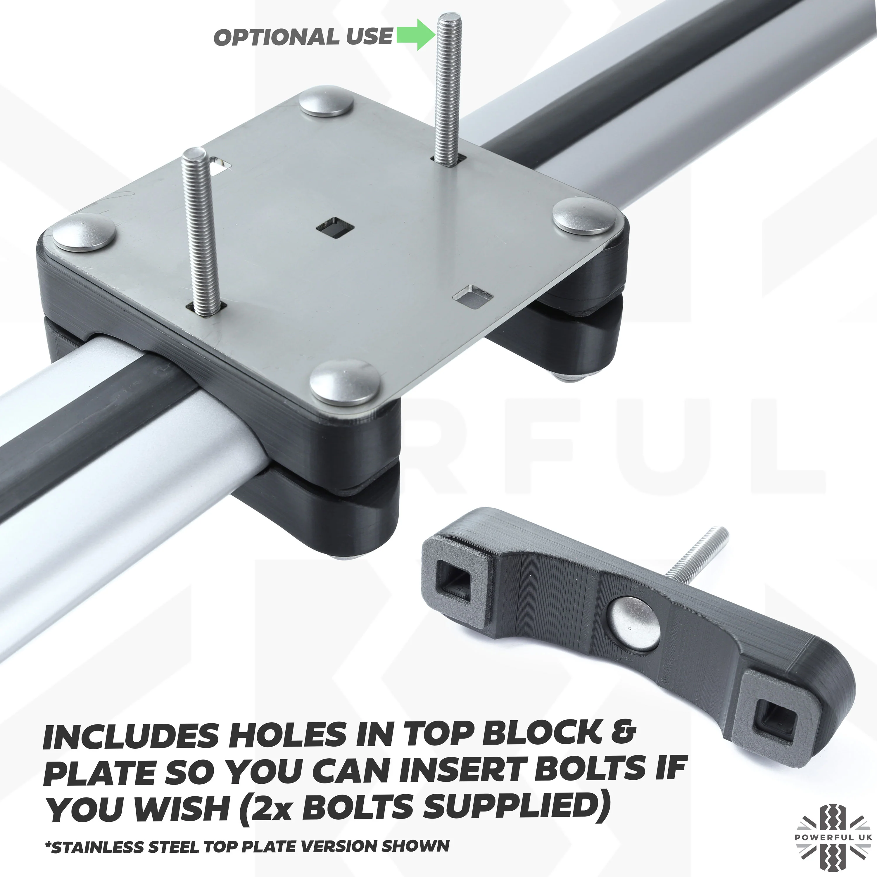 Roof Cross Bar Antenna Mount Kit for Range Rover Sport L320 - Kit A - Zinc Plated Steel Top - Image 3