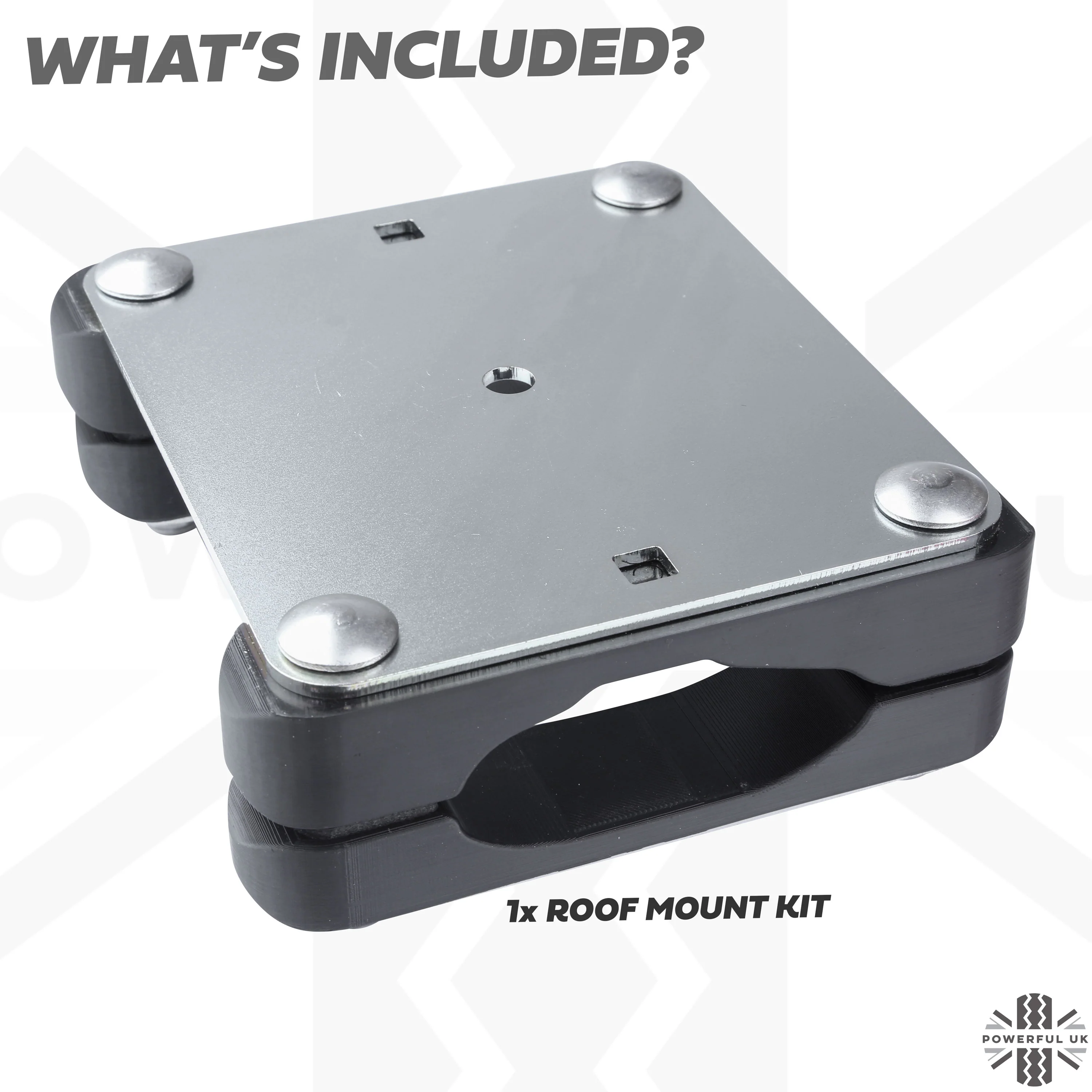 Roof Cross Bar Mount Clamp Kit for the Land Rover Defender L663 - Kit A - Zinc Plated Steel Top - Image 2