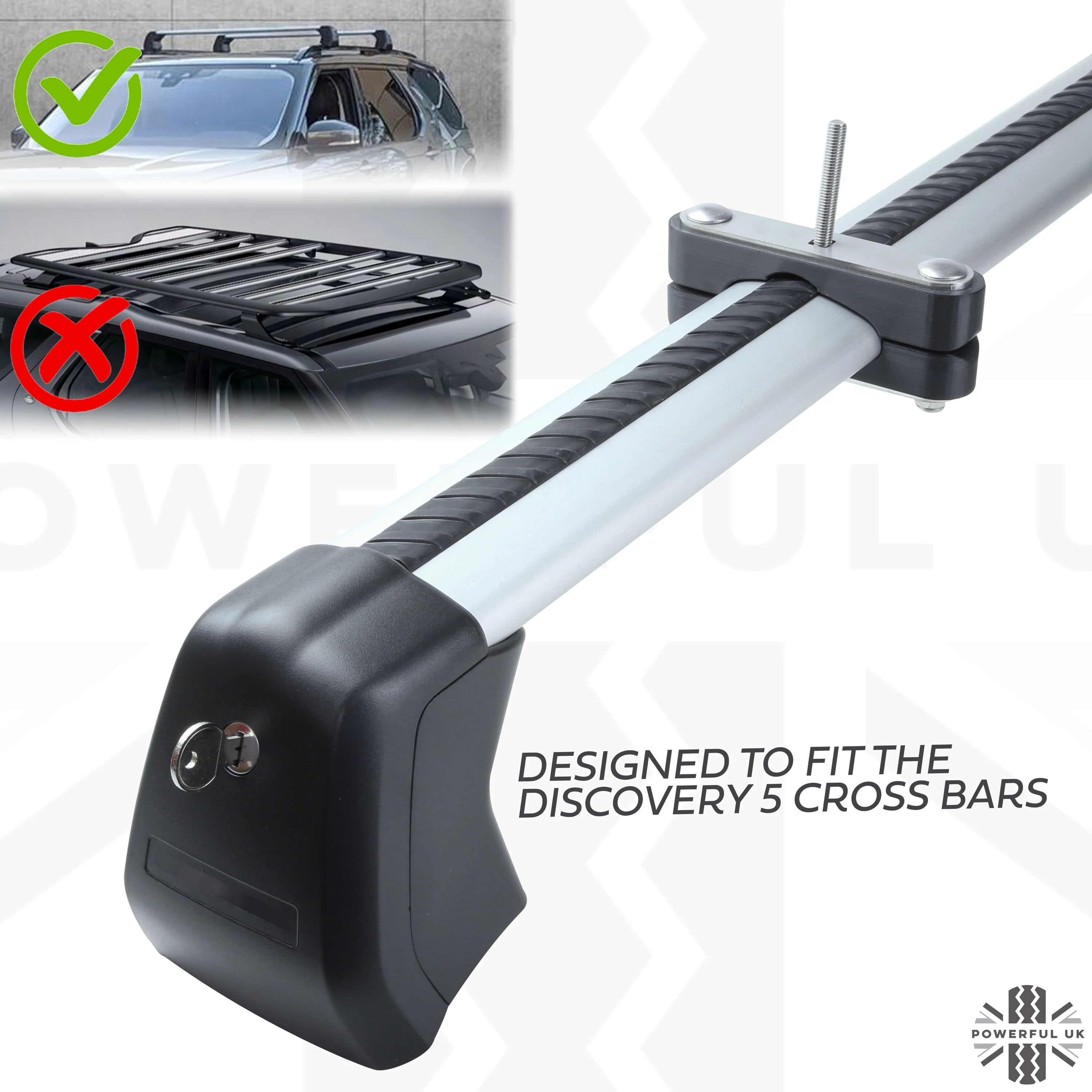 Roof Cross Bar Mount Clamp Kit for the Land Rover Discovery 5 - Kit A - Stainless Steel Top - Image 8