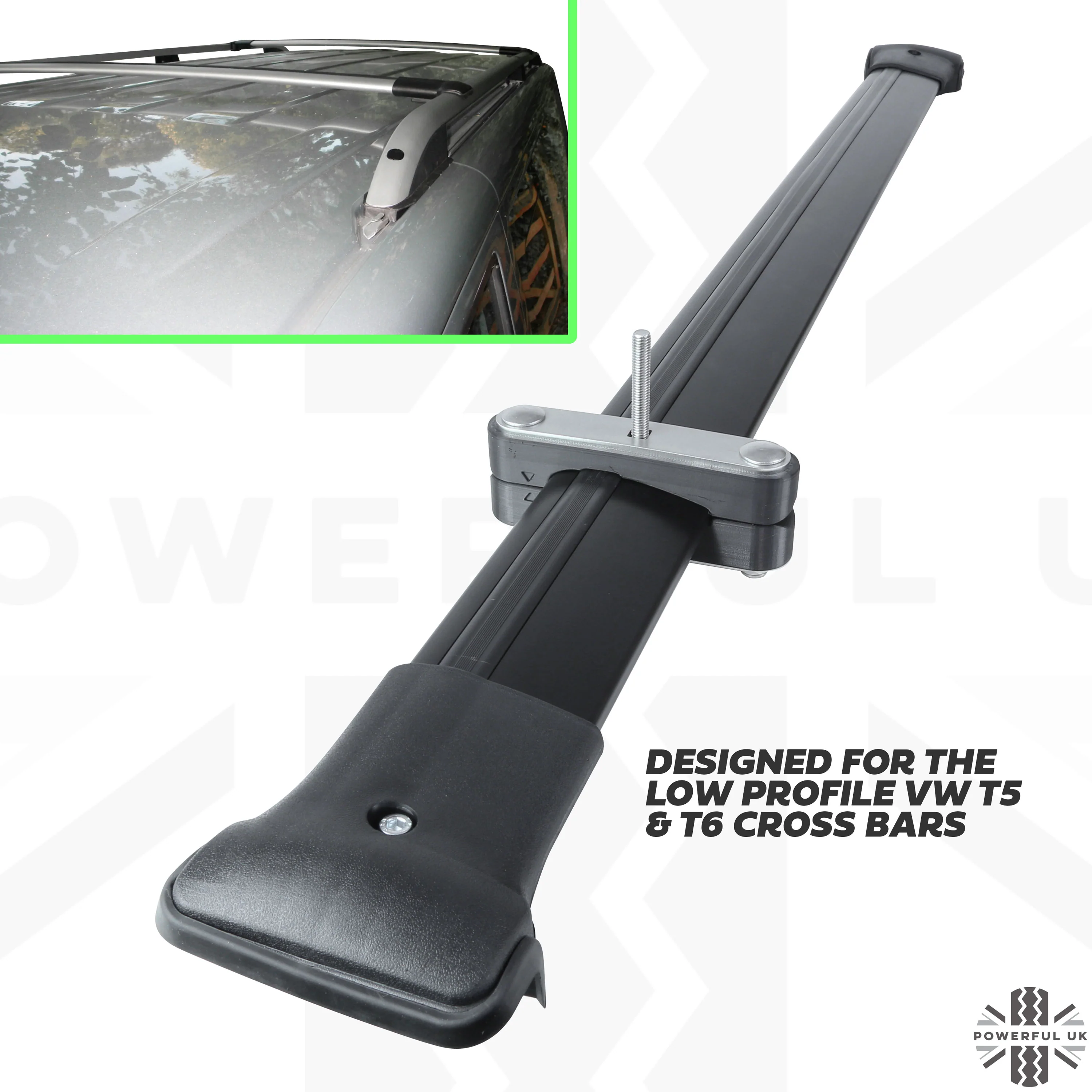 Roof Cross Bar Mount Clamp Kit for VW Transporter T5 & T6 Van - Kit A - Zinc Plated Top - Image 2