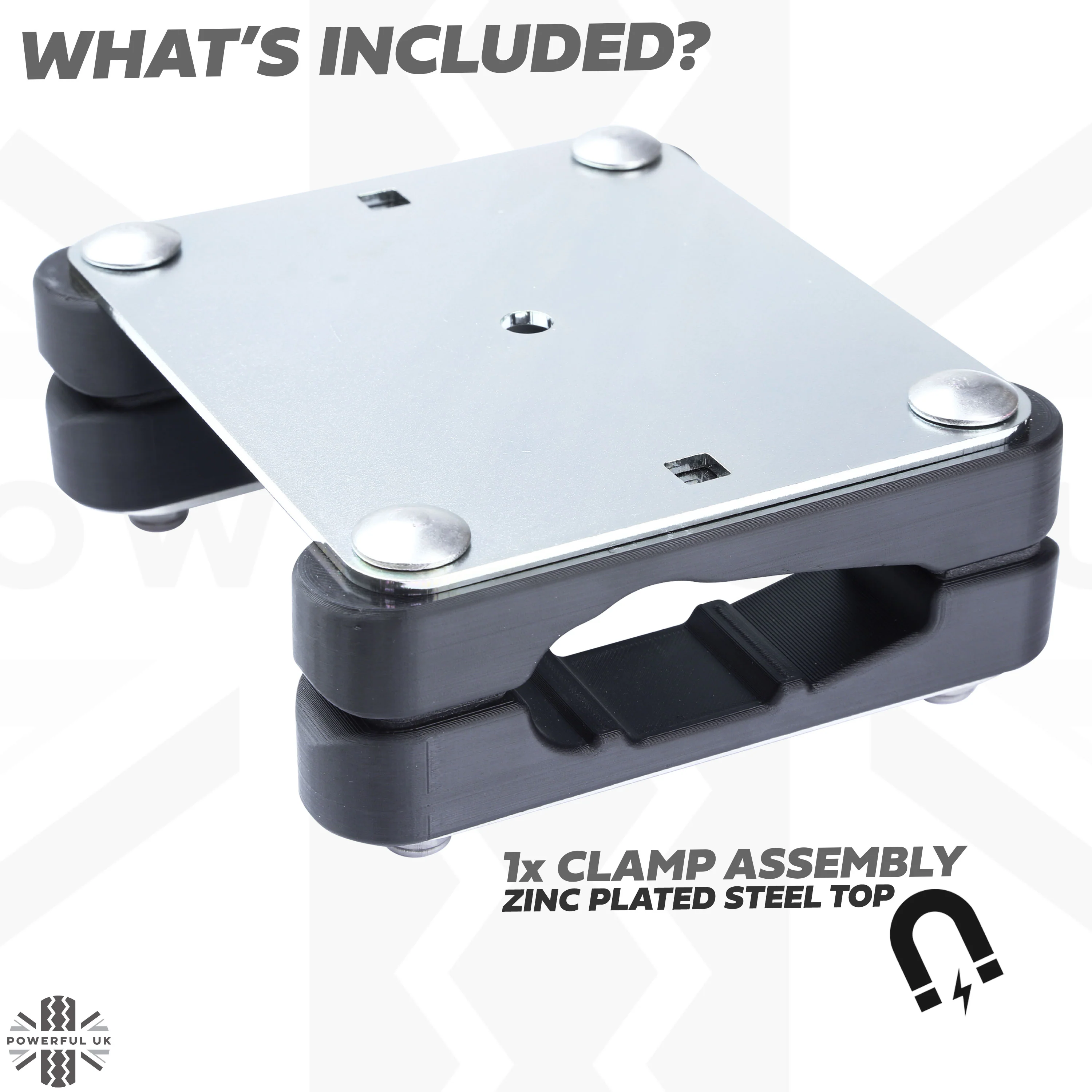 Roof Rack Antenna Mount Kit for the Land Rover Defender L663 - Kit A - Zinc Plated Steel - Image 3