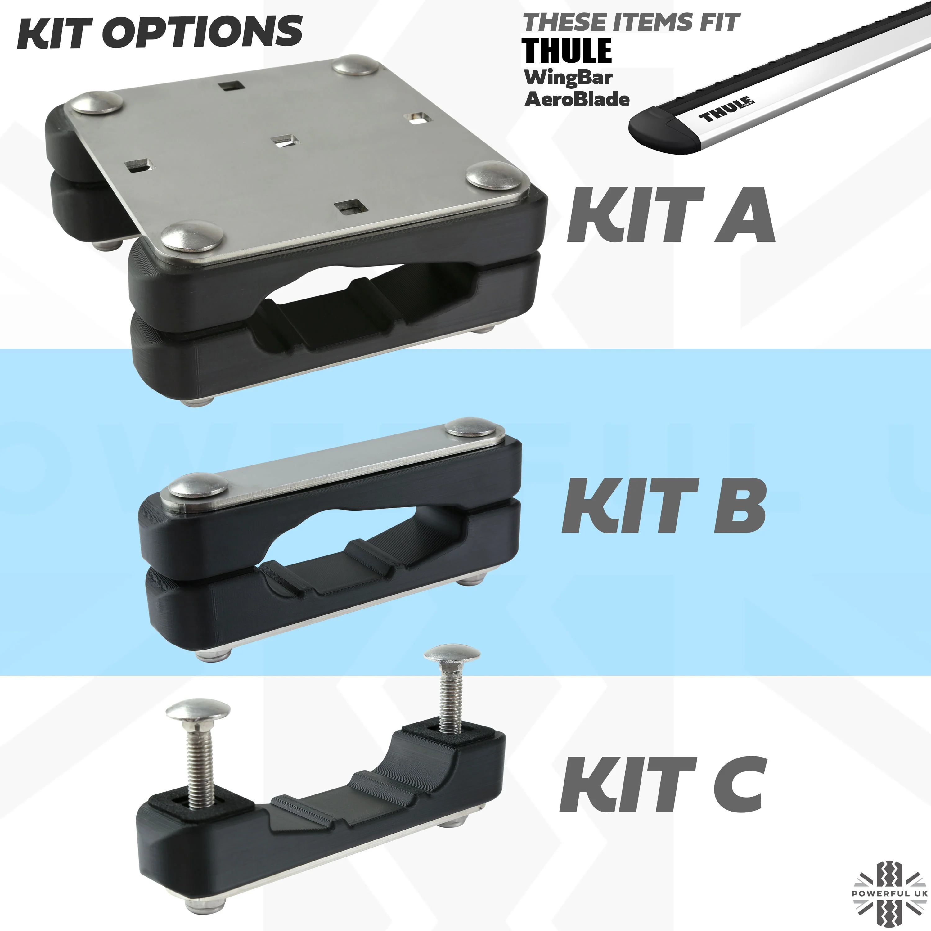 Roof Rack Antenna Mount Kit for Thule Cross Bars - Kit A - Zinc Plated Top - Image 8