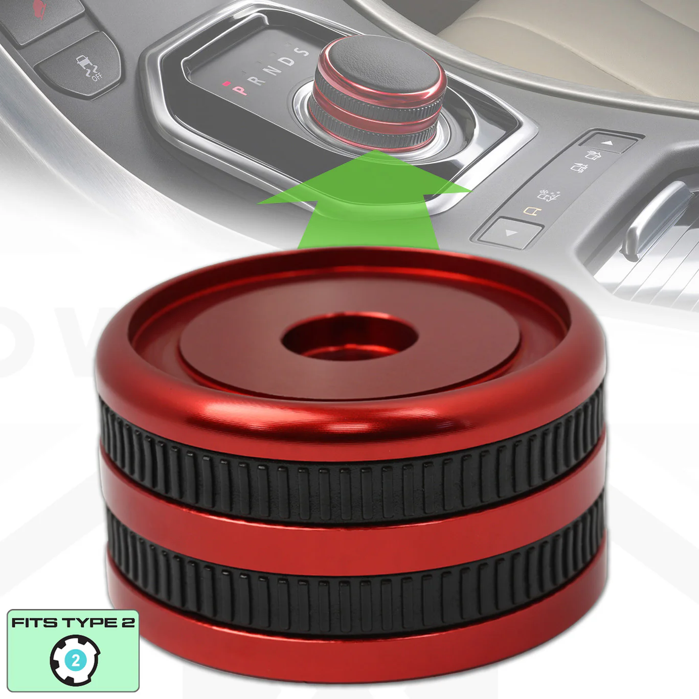 Rotary Shifter in Red - Genuine - Jaguar XF