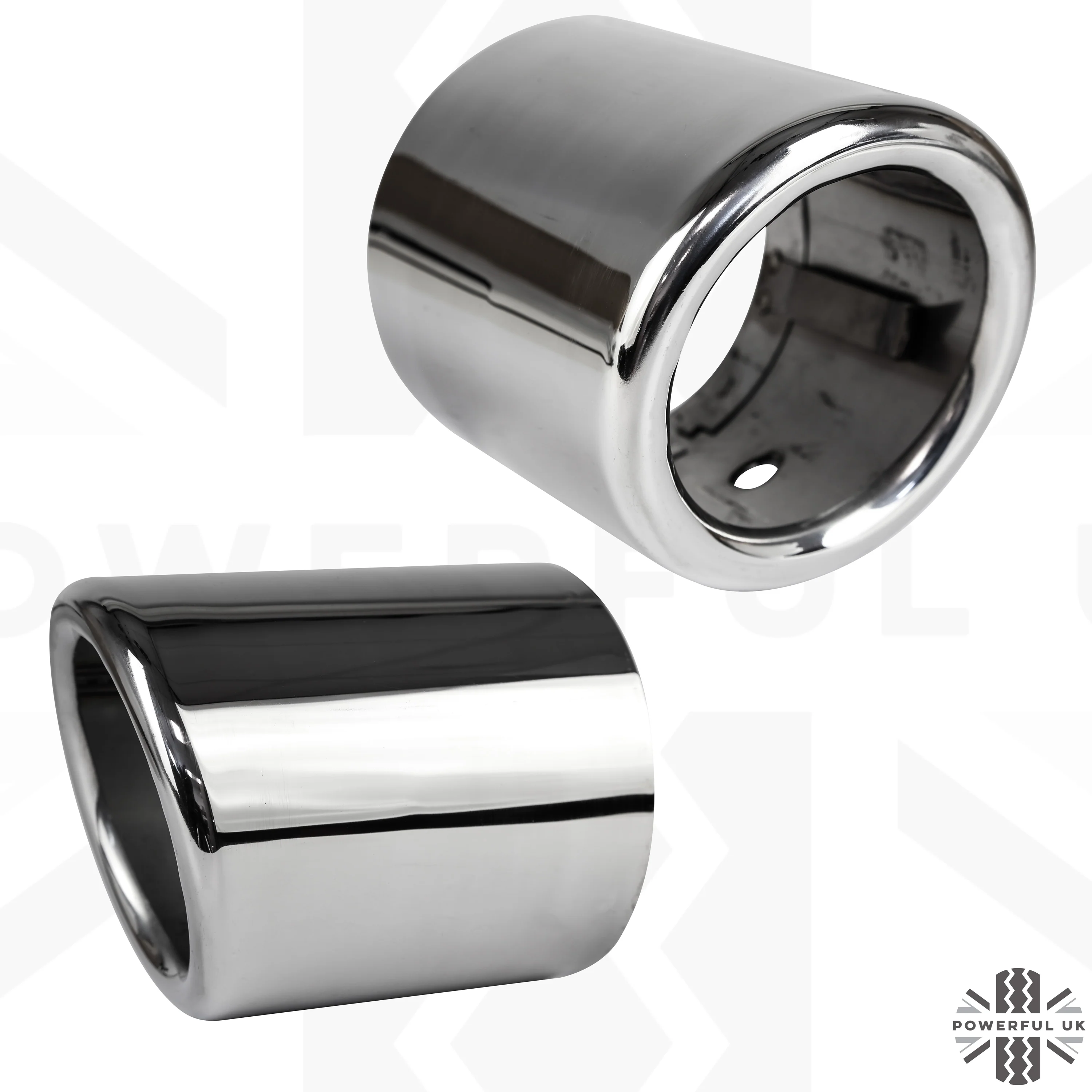 Round Exhaust Tips for Range Rover Sport L494 (2014-17) - Pair - DIESEL - Stanless - Image 2