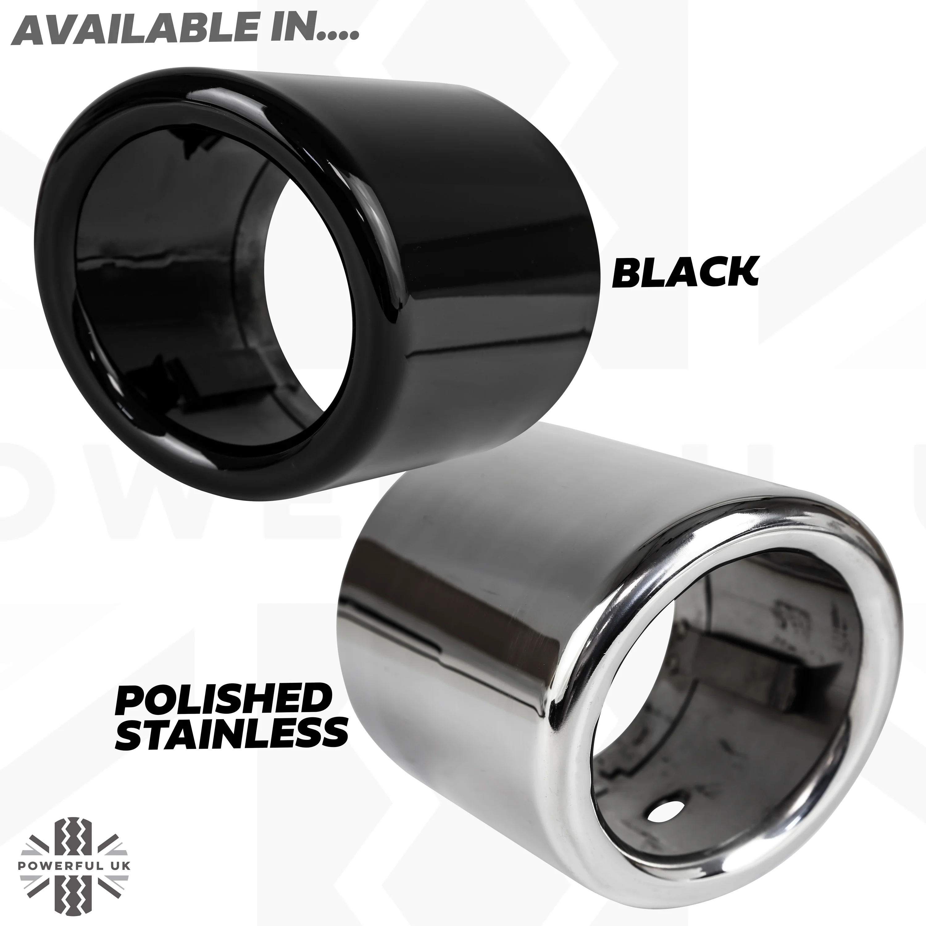 Round Exhaust Tips - Pair - DIESEL - Gloss Black for Range Rover Sport L494 (2014-17) - Image 9