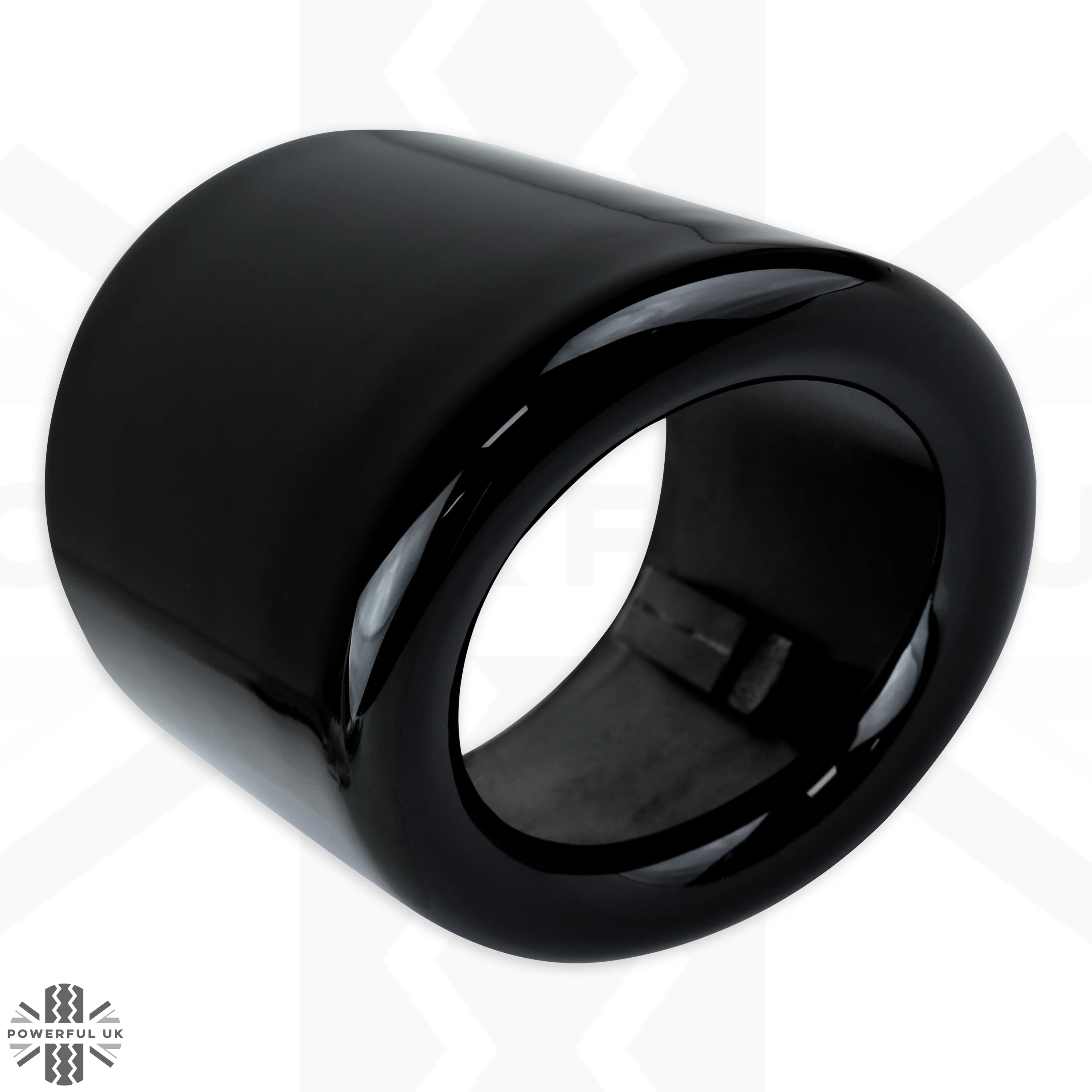 Round Exhaust Tips - PAIR for Land Rover Discovery Sport - Gloss Black - Image 3