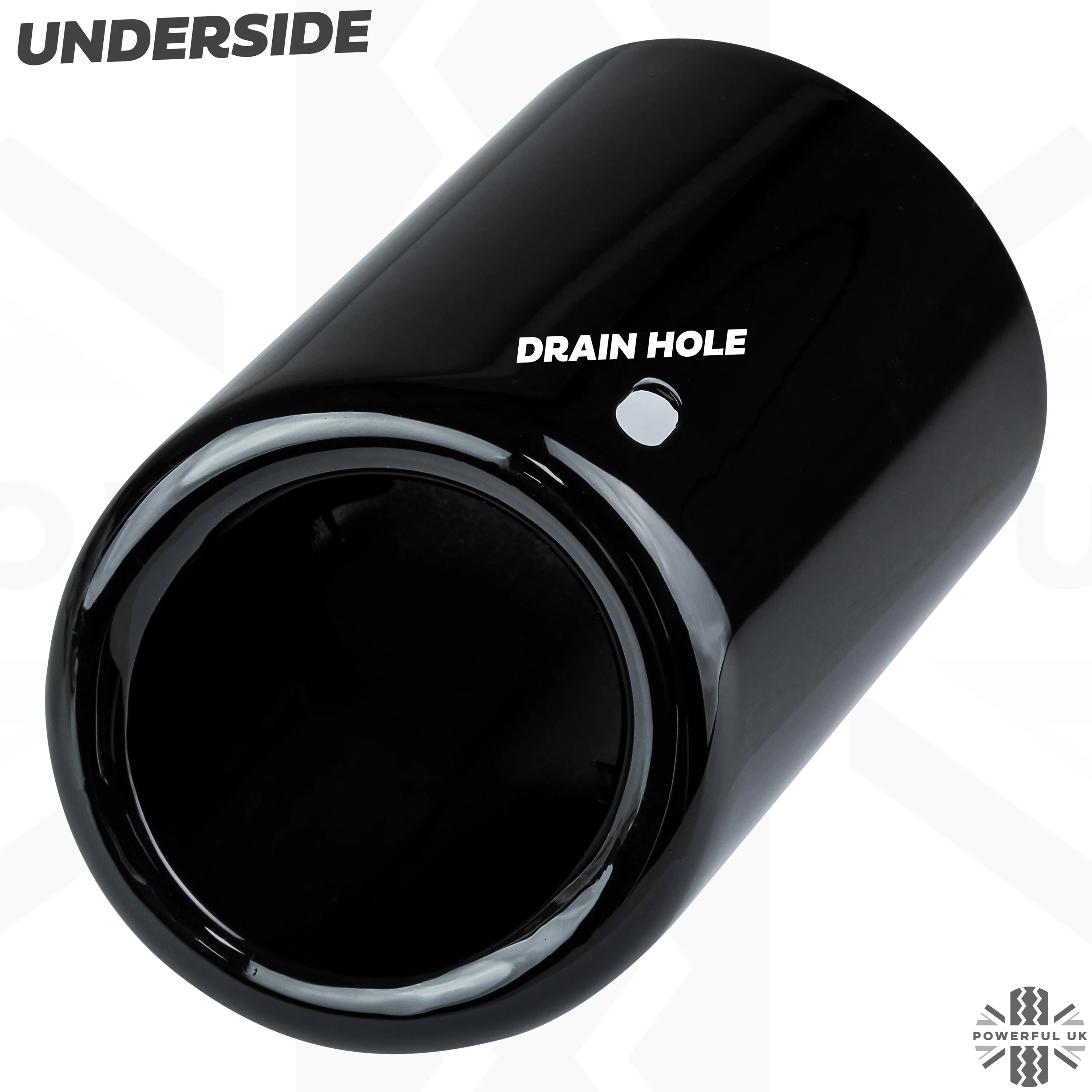 Round Exhaust Tips - PAIR for Land Rover Discovery Sport - Gloss Black - Image 8