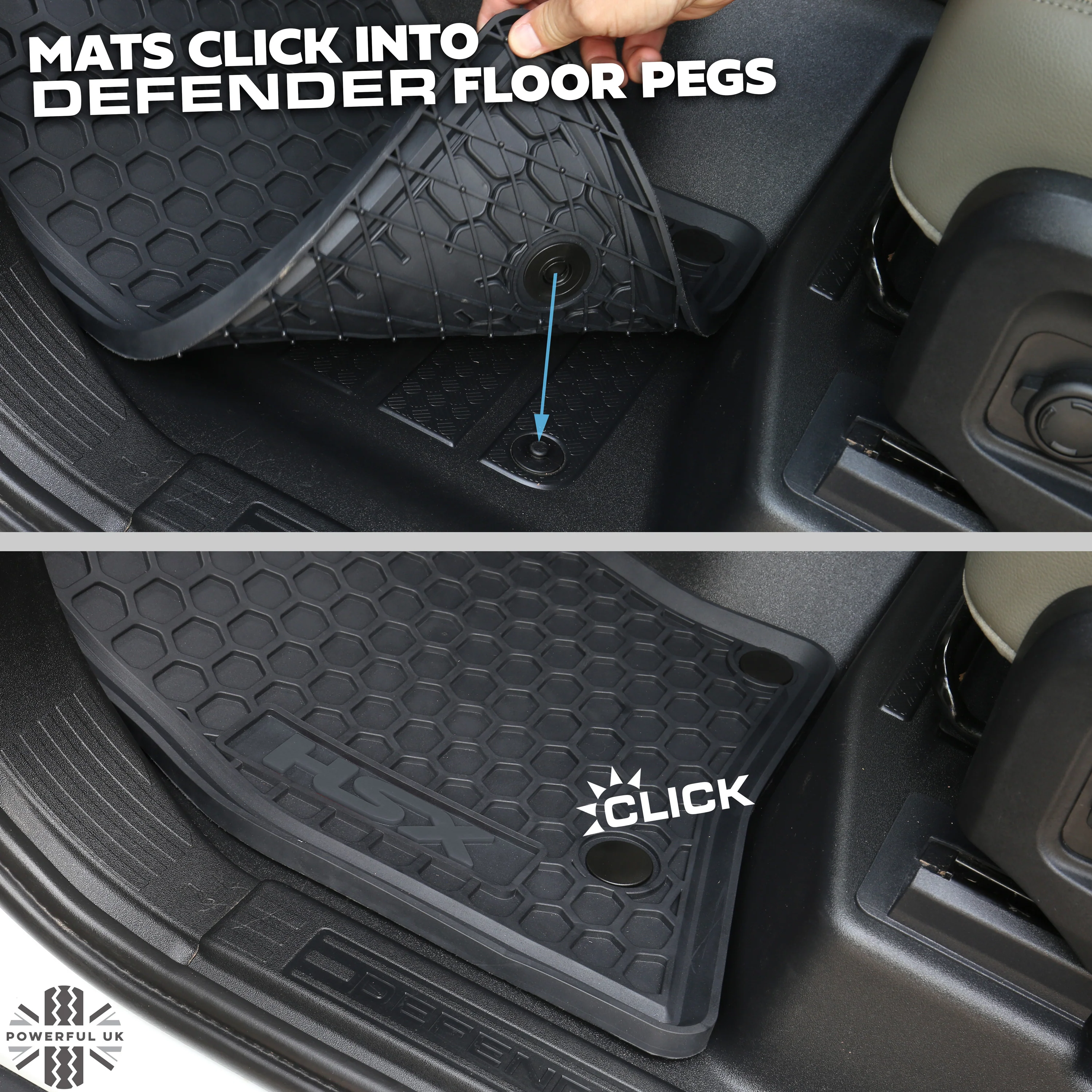 Rubber Floor Mat 2pc Set - Front Mats Only - for Land Rover Defender L663 - RHD - Image 8