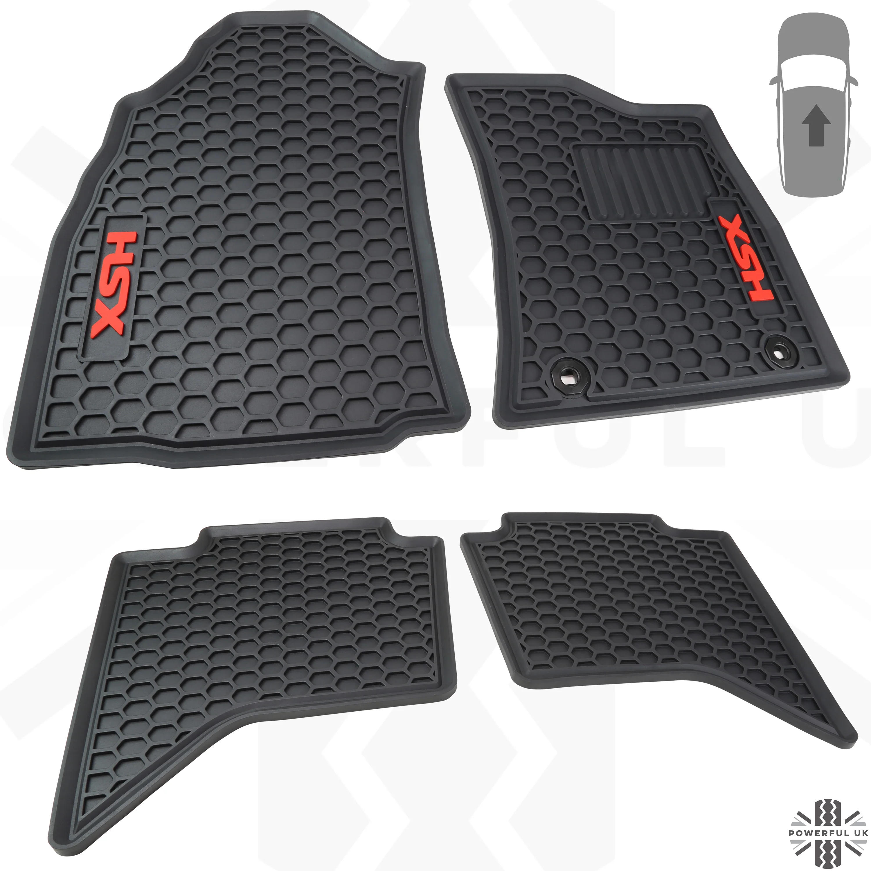 Rubber Floor Mats 4pc - RHD - for Toyota Hilux mk8 (2016+) - Image 3